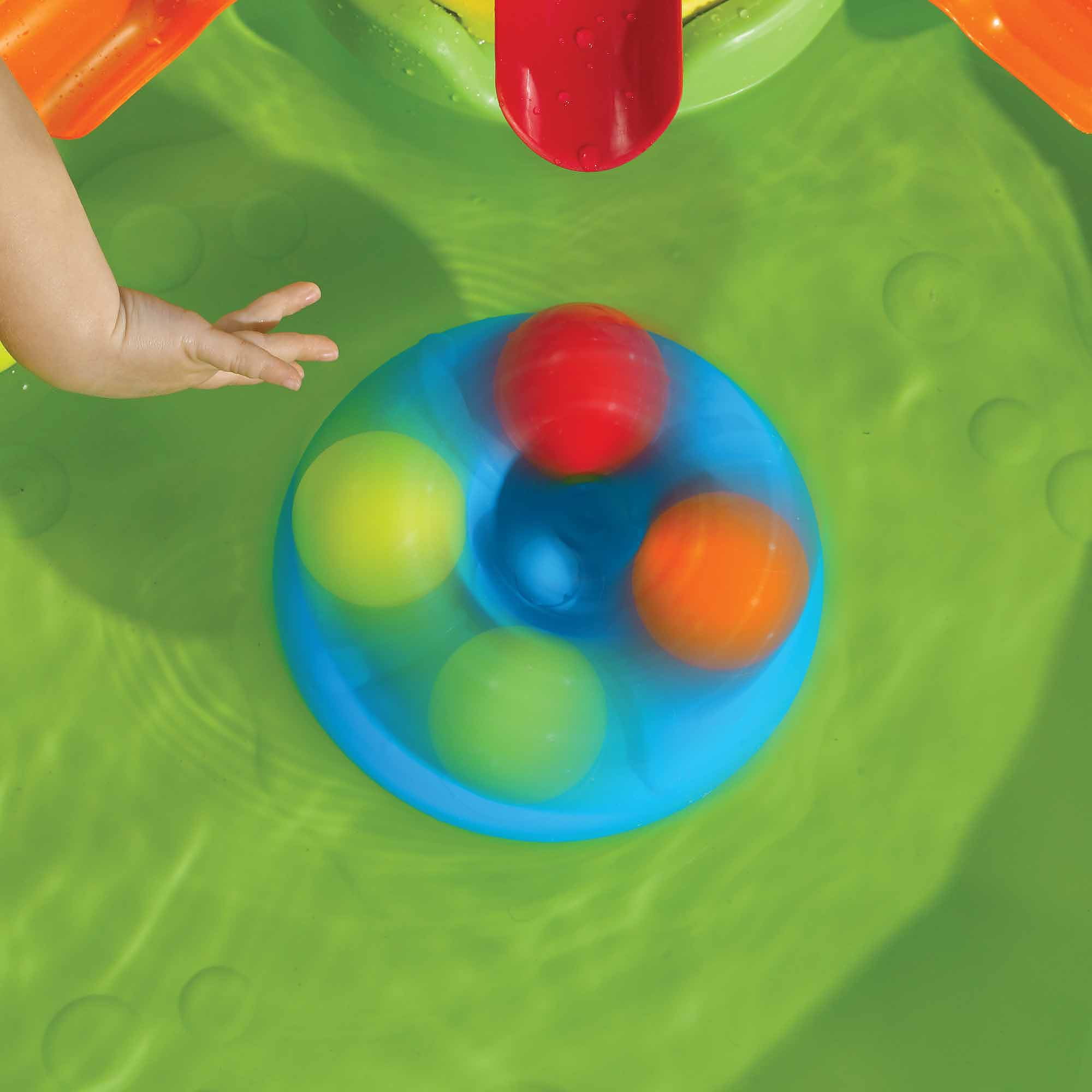 Step2 Busy Ball Play Green Plastic Water Table for Toddlers with Ramp and Spinner - Image 7