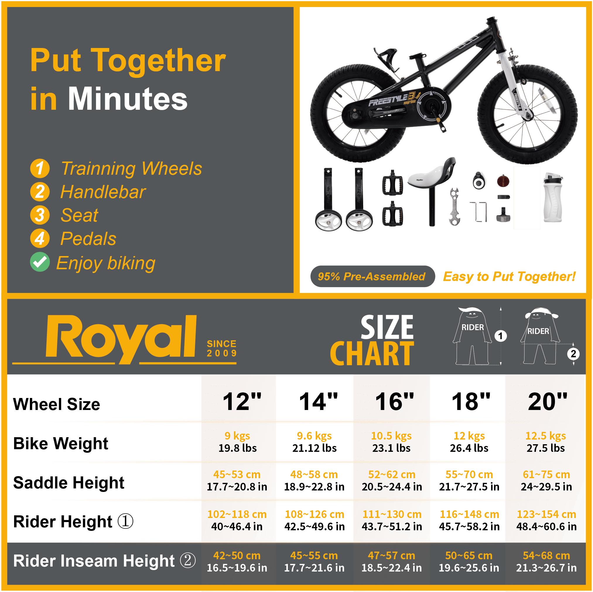 Royalbaby Freestyle 14" Bicycle for Boys and Girls Ages 3-6 Years, Black - Image 5