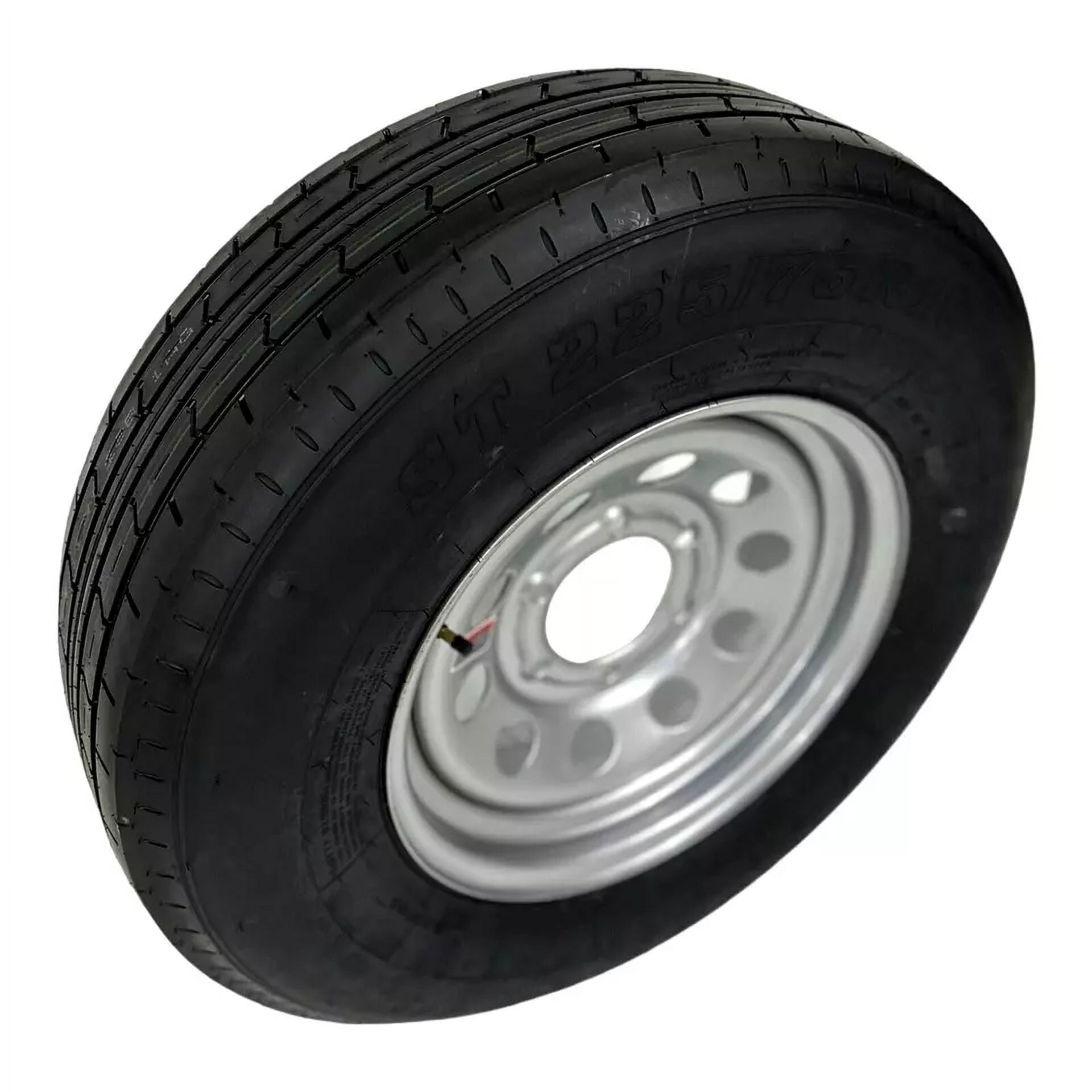Trailer Tire on Rim ST225/75R15 TrailQuest LRE Radial 10 Ply 6 Lug Silver Modular Wheel 6X5.5" Bolt Pattern - Image 3