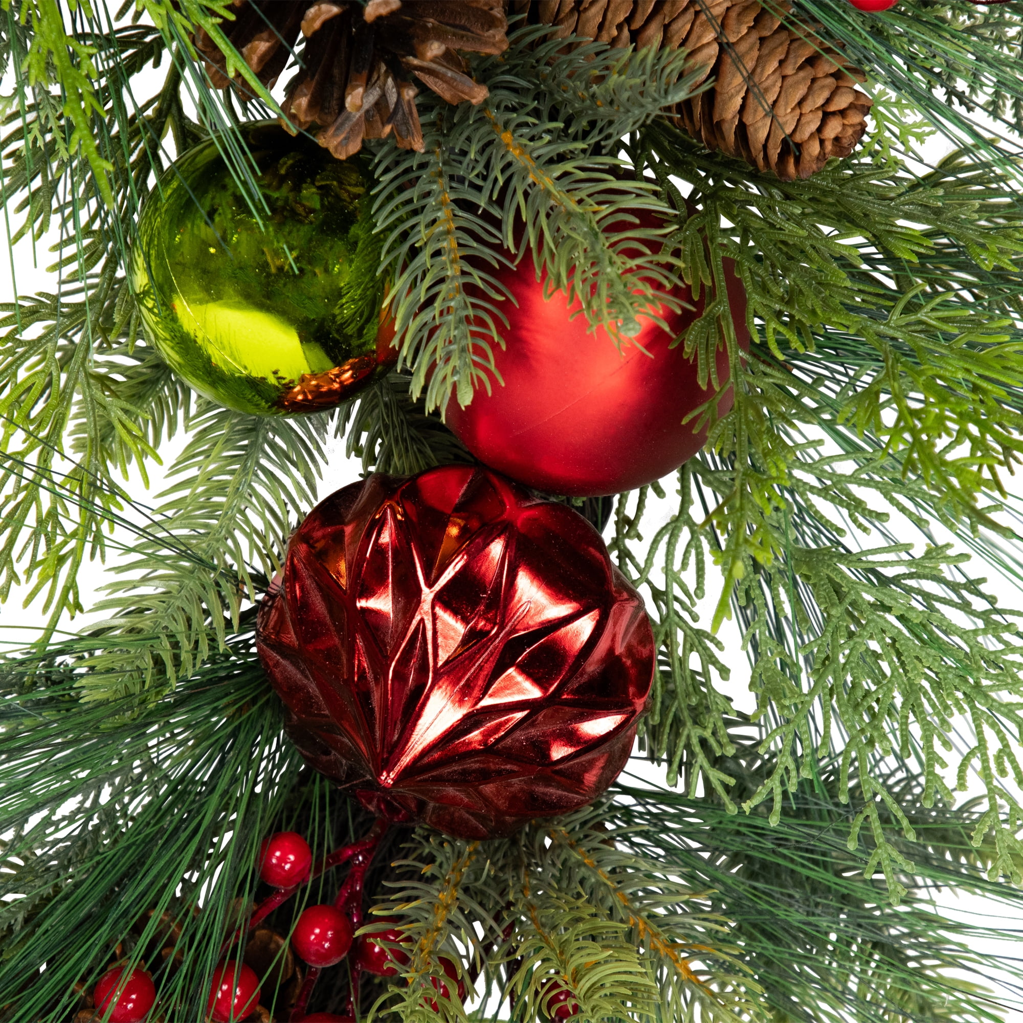 Northlight Real Touch™ Berries, Pinecones and Ornaments Artificial Christmas Wreath - 36" - Unlit - Image 5