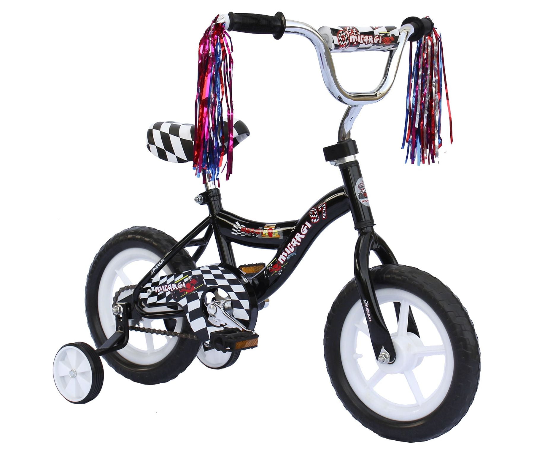 PlayWorld 12 In. Kid's Beginner Bicycle for 2-4 Years Old Boy's and Girl's with Foam Tire for Indoor Use No Brake, Black and White - Image 6
