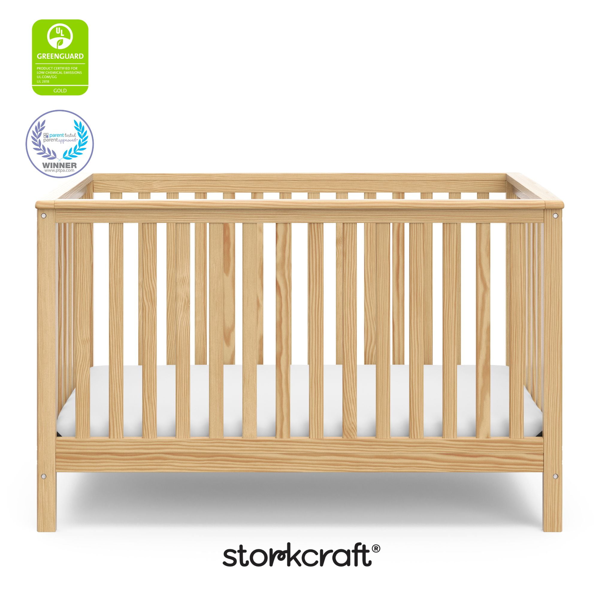 Storkcraft Hillcrest 4-in-1 Convertible Baby Crib, Natural - Image 8