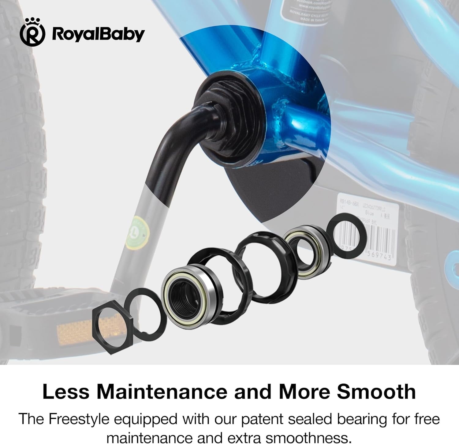 Royalbaby Freestyle 16" Bicycle for Boys and Girls Ages 6-8 Years, Blue - Image 6