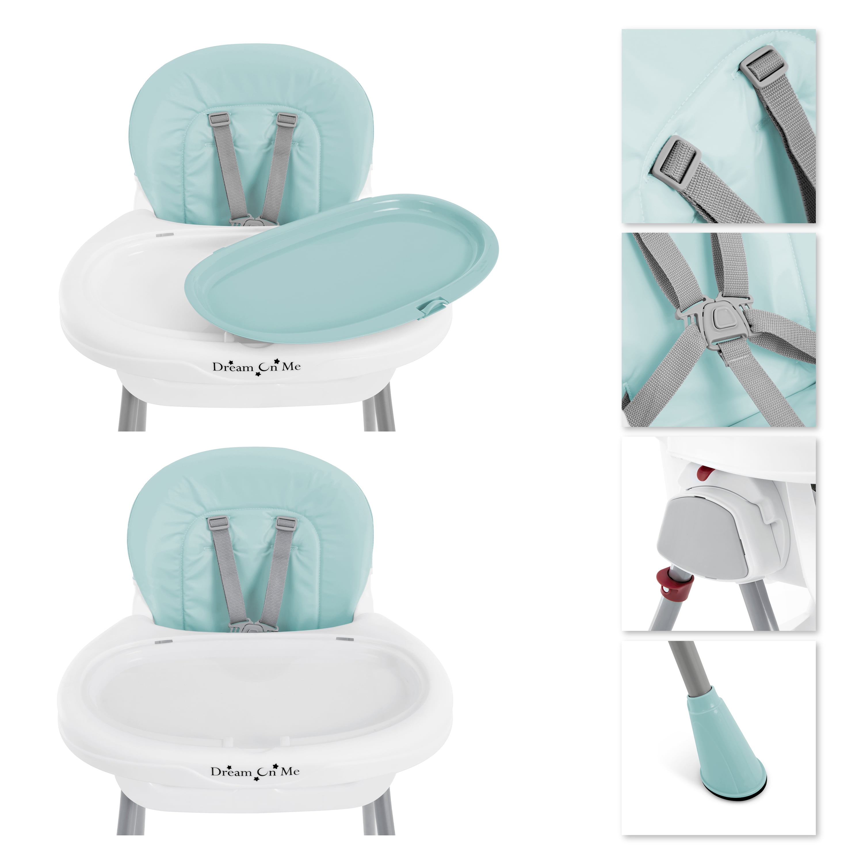 Dream On Me Portable 2-in-1 Table Talk Baby High Chair, Convertible, Compact and Light Weight, Aqua - Image 28