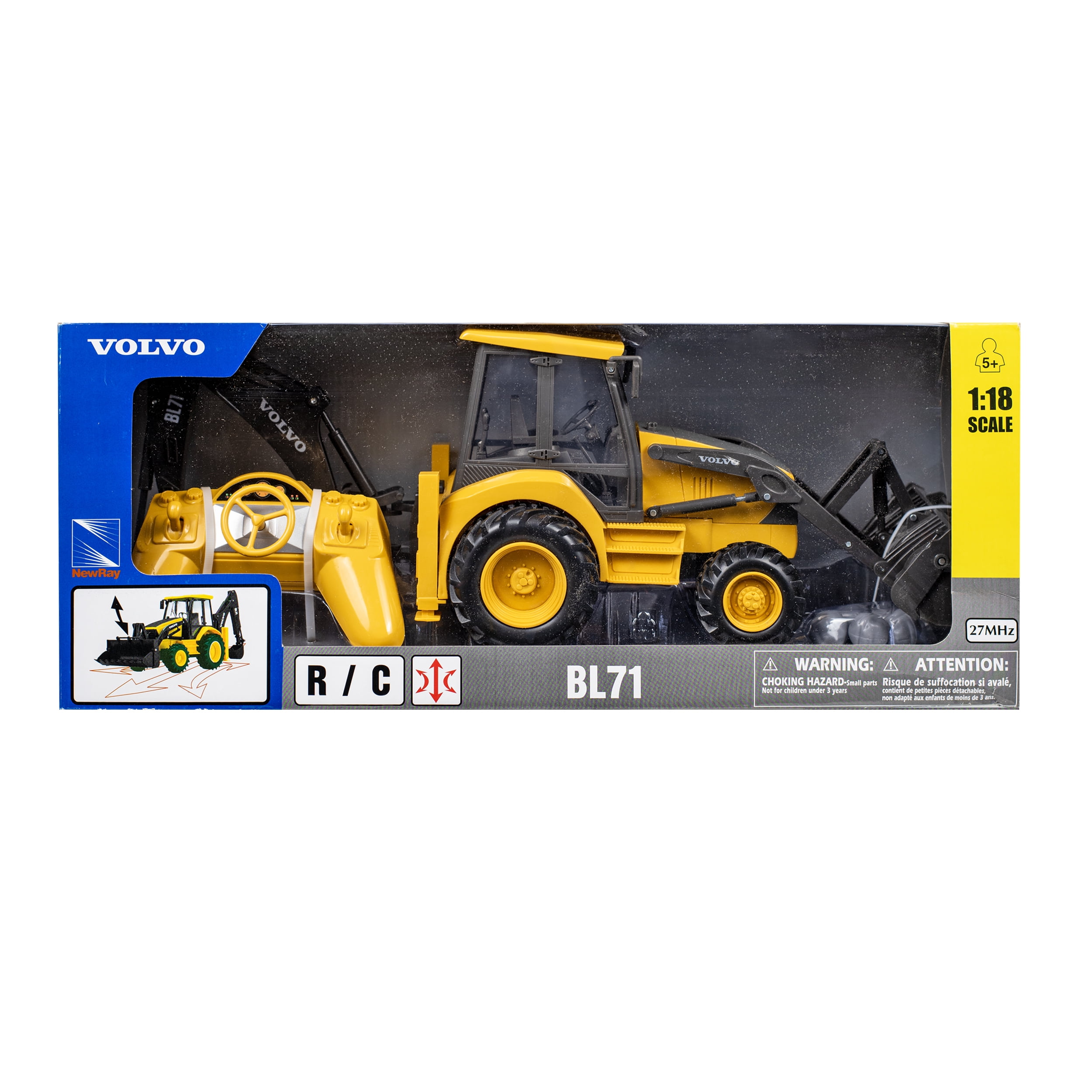 New Ray 1:18 Scale Volvo Remote Controlled Backhoe Loader Age Group 5 Years and up - Image 3
