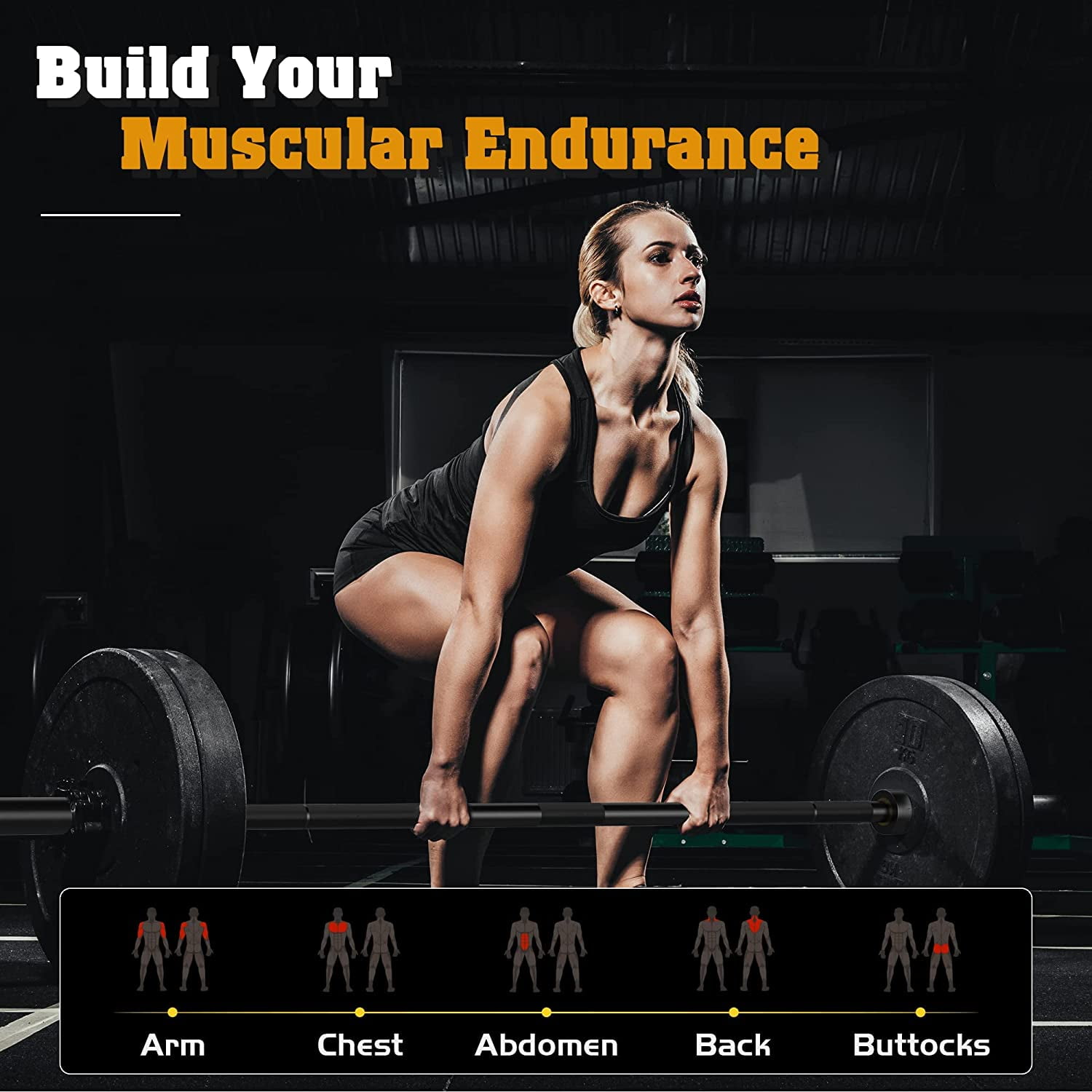 ARVAKOR Olympic Barbell Weight Bar 7FT for Strength Training, Alloy Steel, Center knurl, Suitable for 2 inch Weight Plates - Image 3