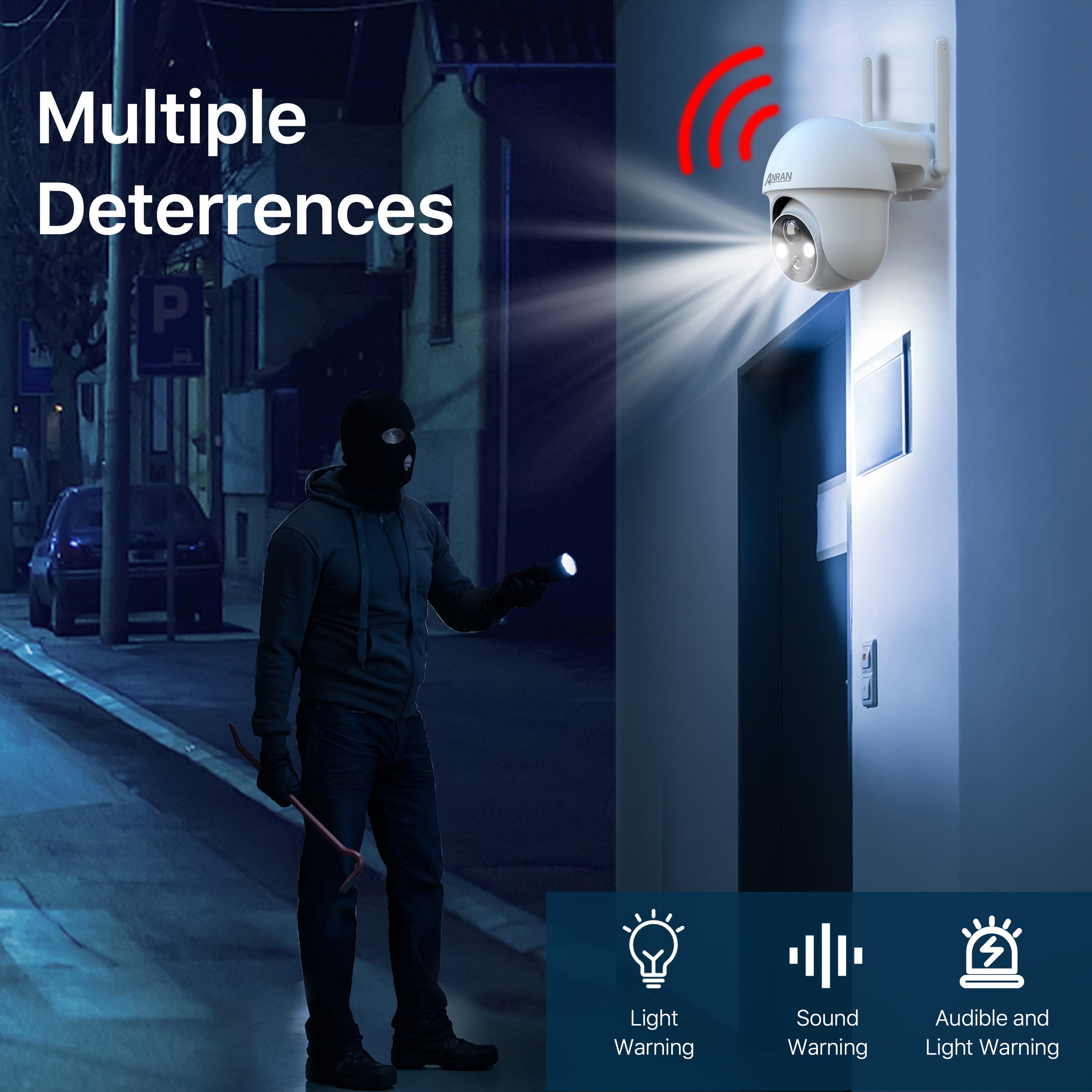 2K Solar Security Camera with Spotlight, ANRAN 360° View Wireless Outdoor Camera, Waterproof PIR Detection, Rechargeable Battery Powered Home Surveillance Camera with Color Night Vision 2-Way Audio - Image 7