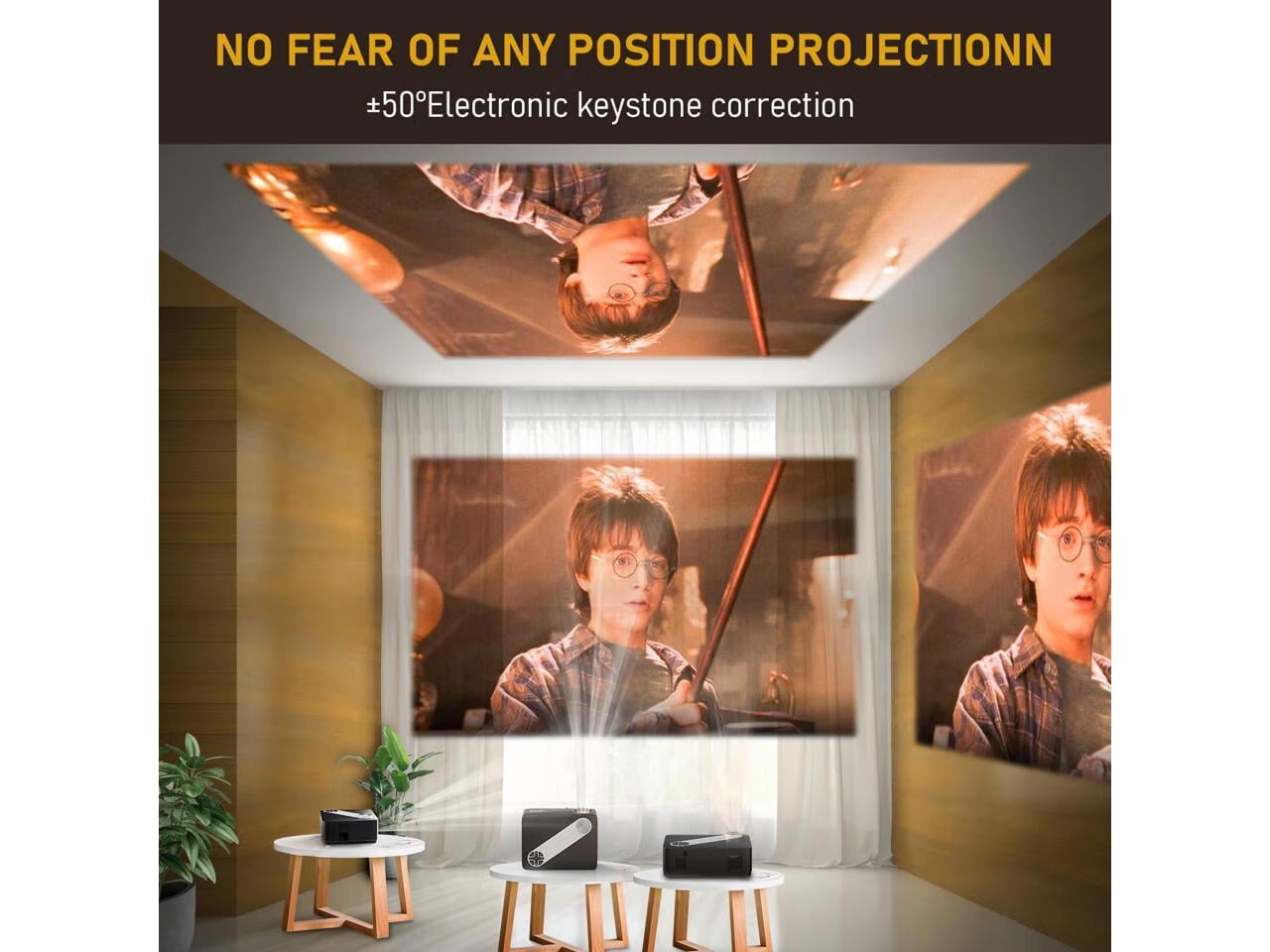 JIMTAB M22 Native 1080P WiFi Video Projector,Short Throw Screen Mirroring 2.4G 5G Projector Compatible with iPhone and Android - Image 6