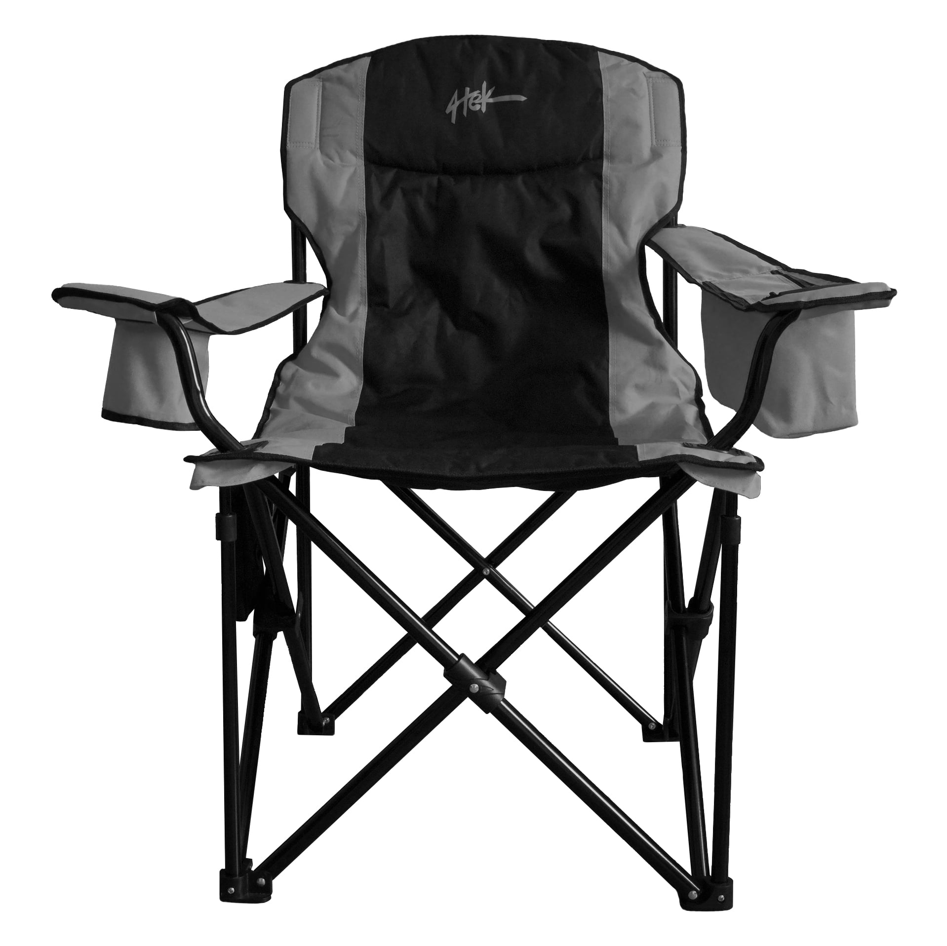 4Tek Heated Outdoor Adult Folding Camping & Lawn Chair with Carrying Case, Battery Included - Gray - Image 4