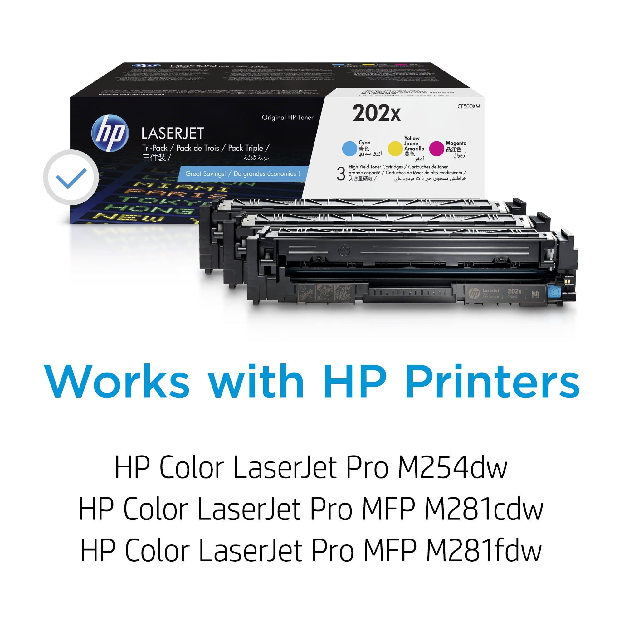 HP 202X 3-pack High Yield Cyan/Magenta/Yellow Original LaserJet Toner - Image 3