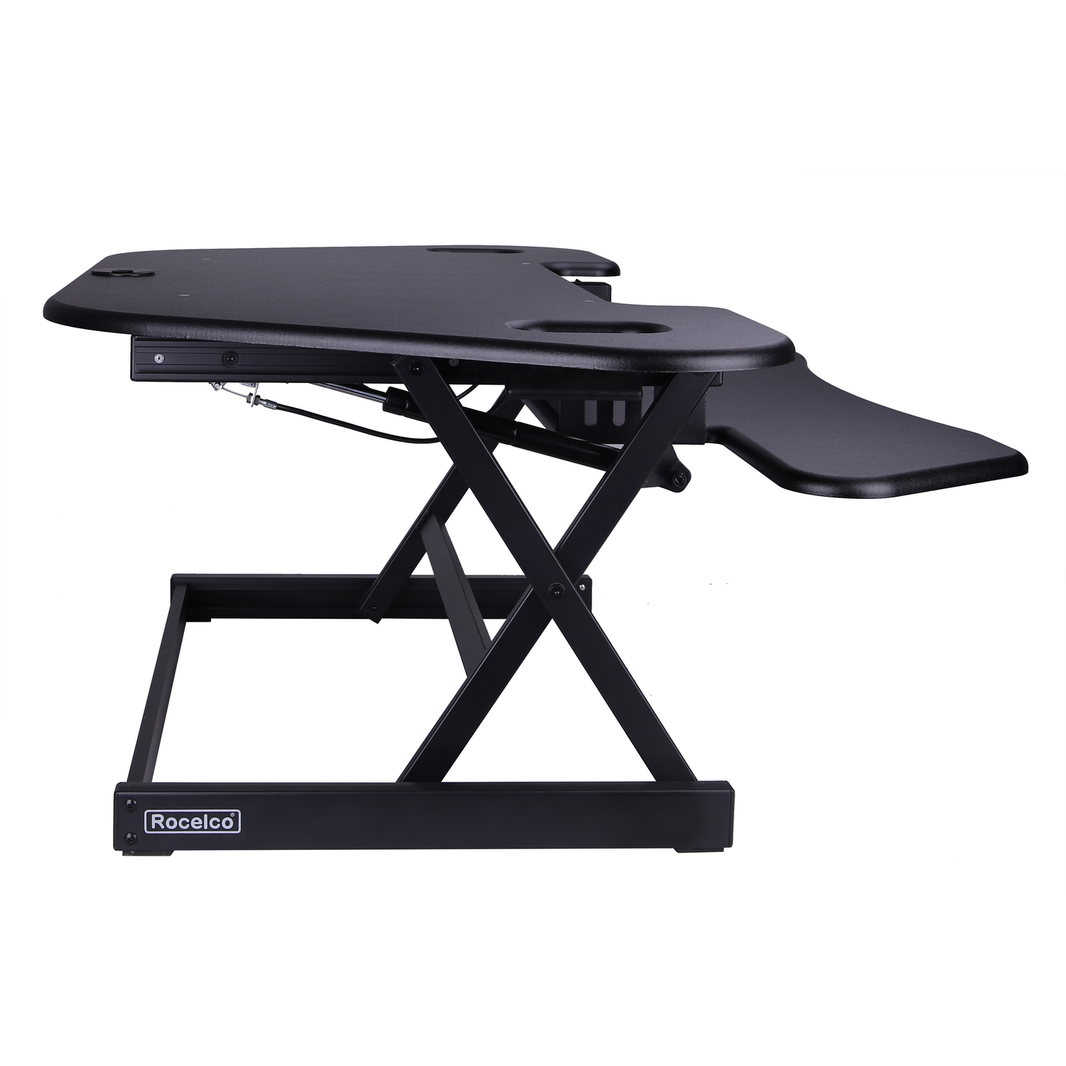 Rocelco 46" Adjustable Corner Standing Desk Converter Black (R CADRB-46) - Image 3
