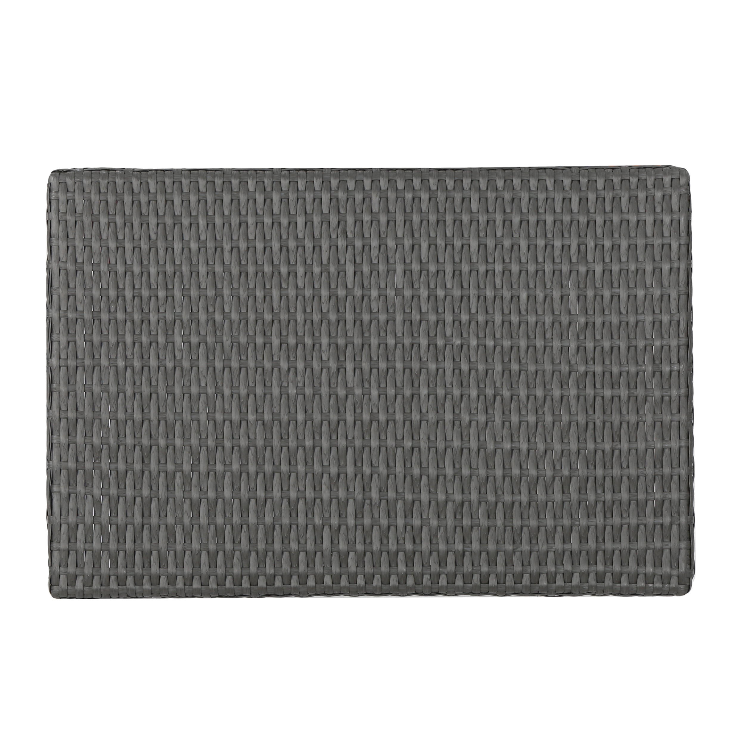 Noble House Anthony Outdoor Wicker Adjustable Folding Table, Grey - Image 3