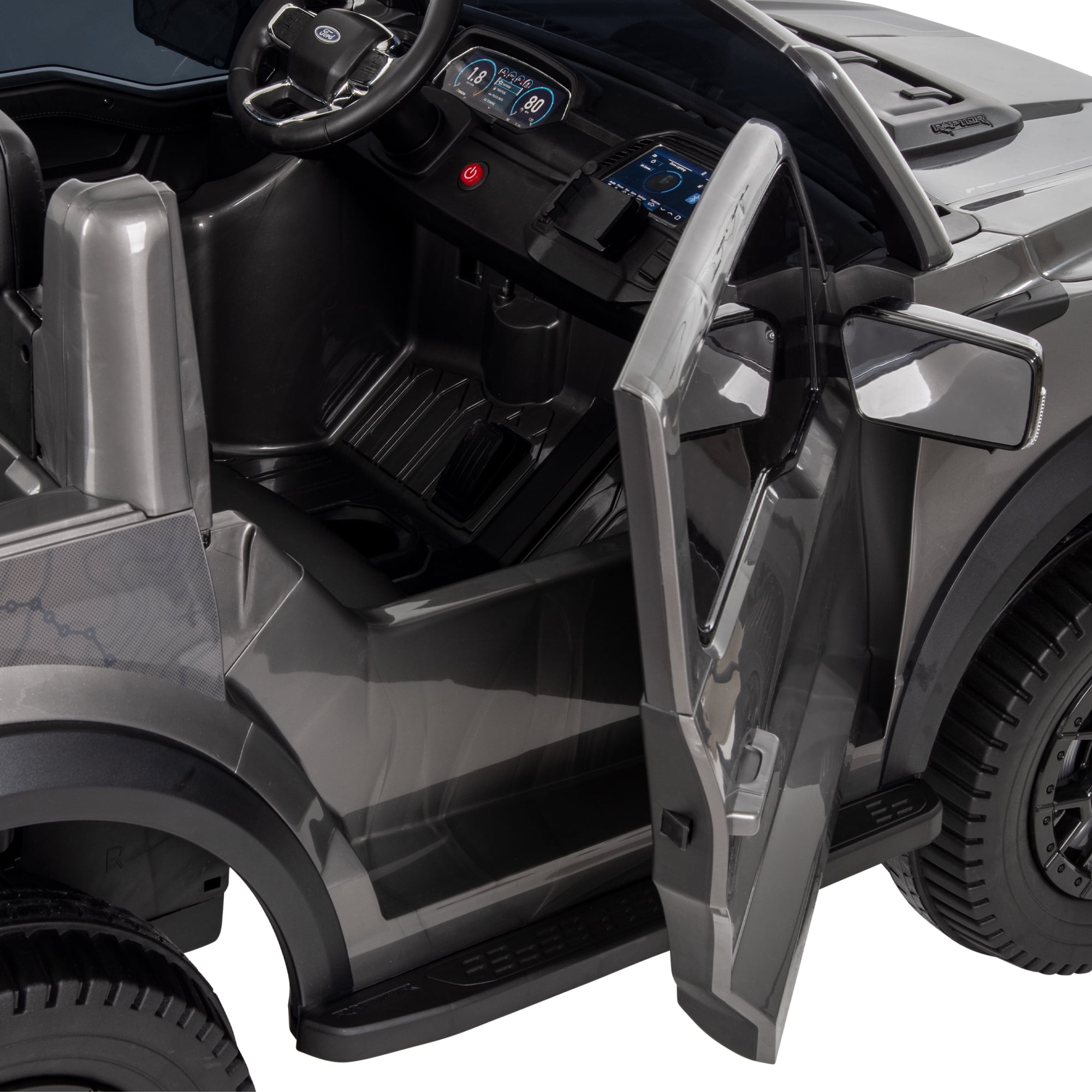 12V Ford F-150 Raptor Battery Ride-on Toy, Carbonized Grey, Kids Ages 3+, by Huffy - Image 3