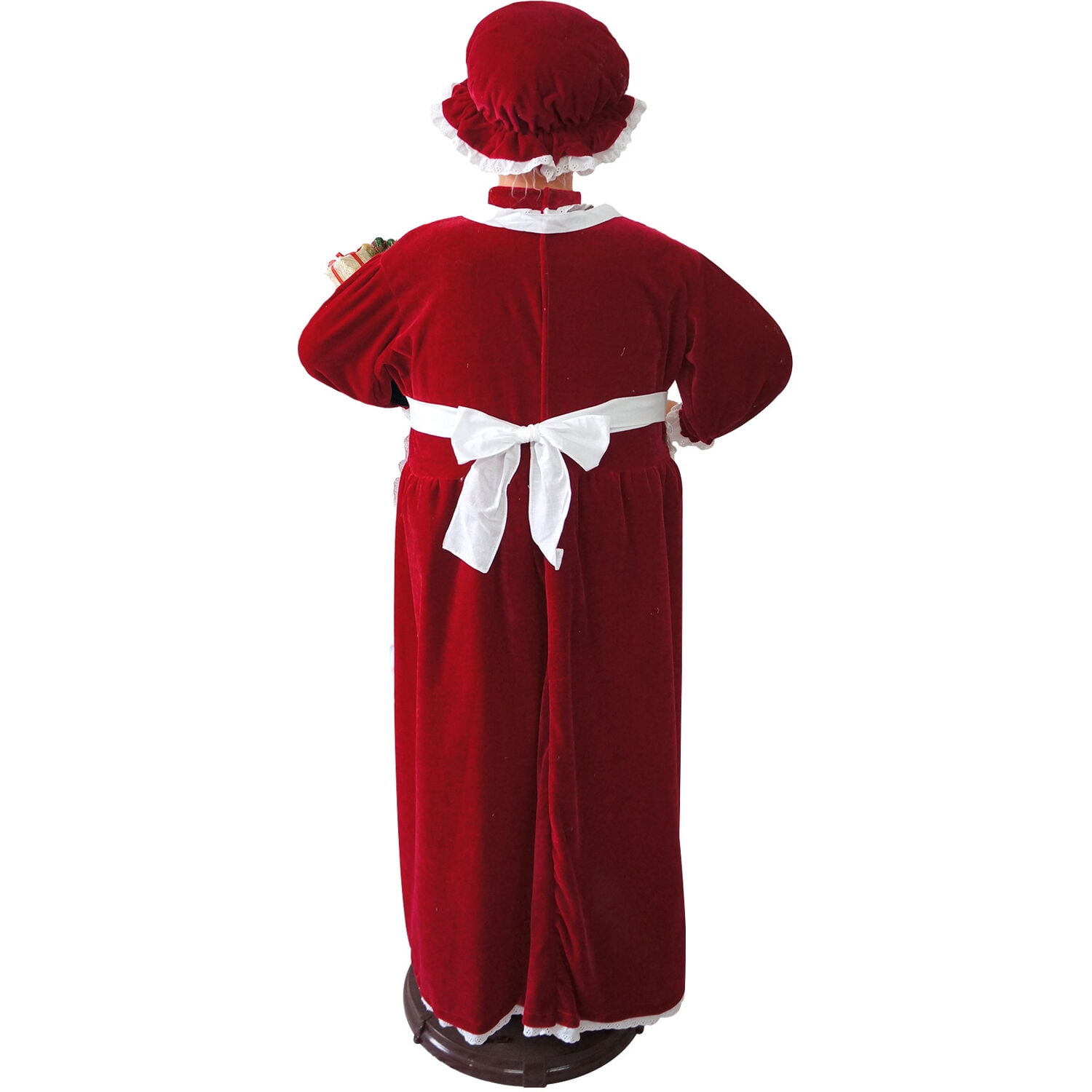 Fraser Hill Farm 58 in. Red Dancing Mrs. Claus Figurine Decoration with Apron Animatronic - Image 6