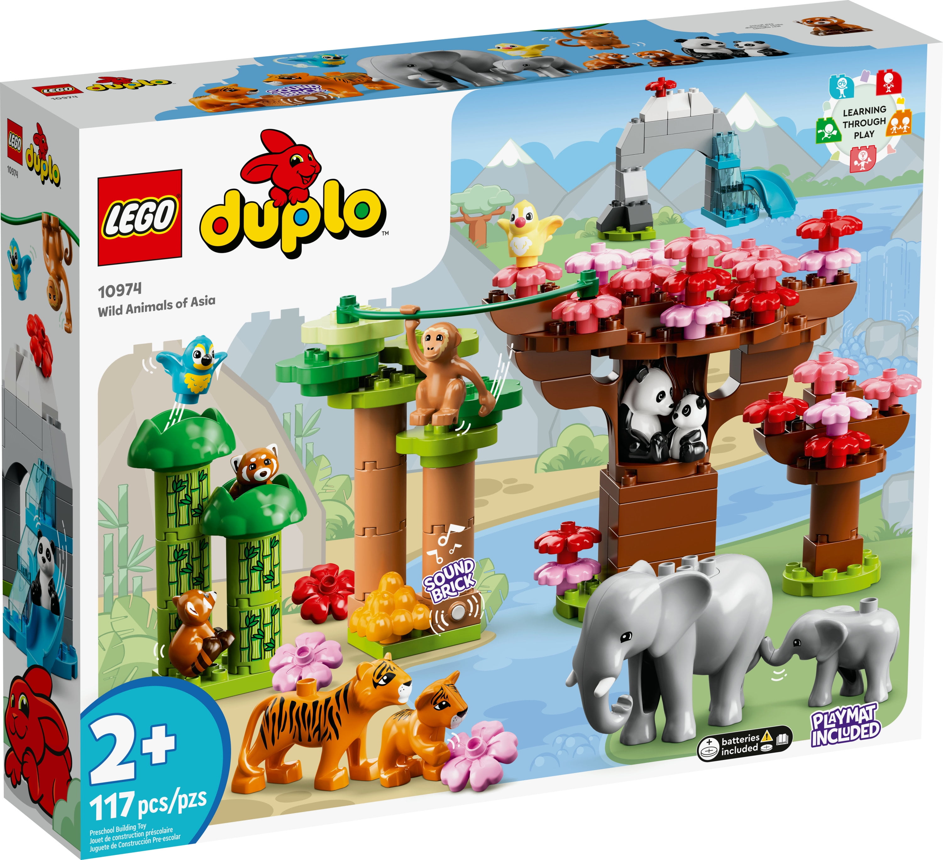 LEGO DUPLO Wild Animals of Asia 10974, Bricks Set with Panda & Elephant Baby Animal Toy Figures plus Sounds, Toys for Toddlers, Girls & Boys Age 2 - 5 - Image 6