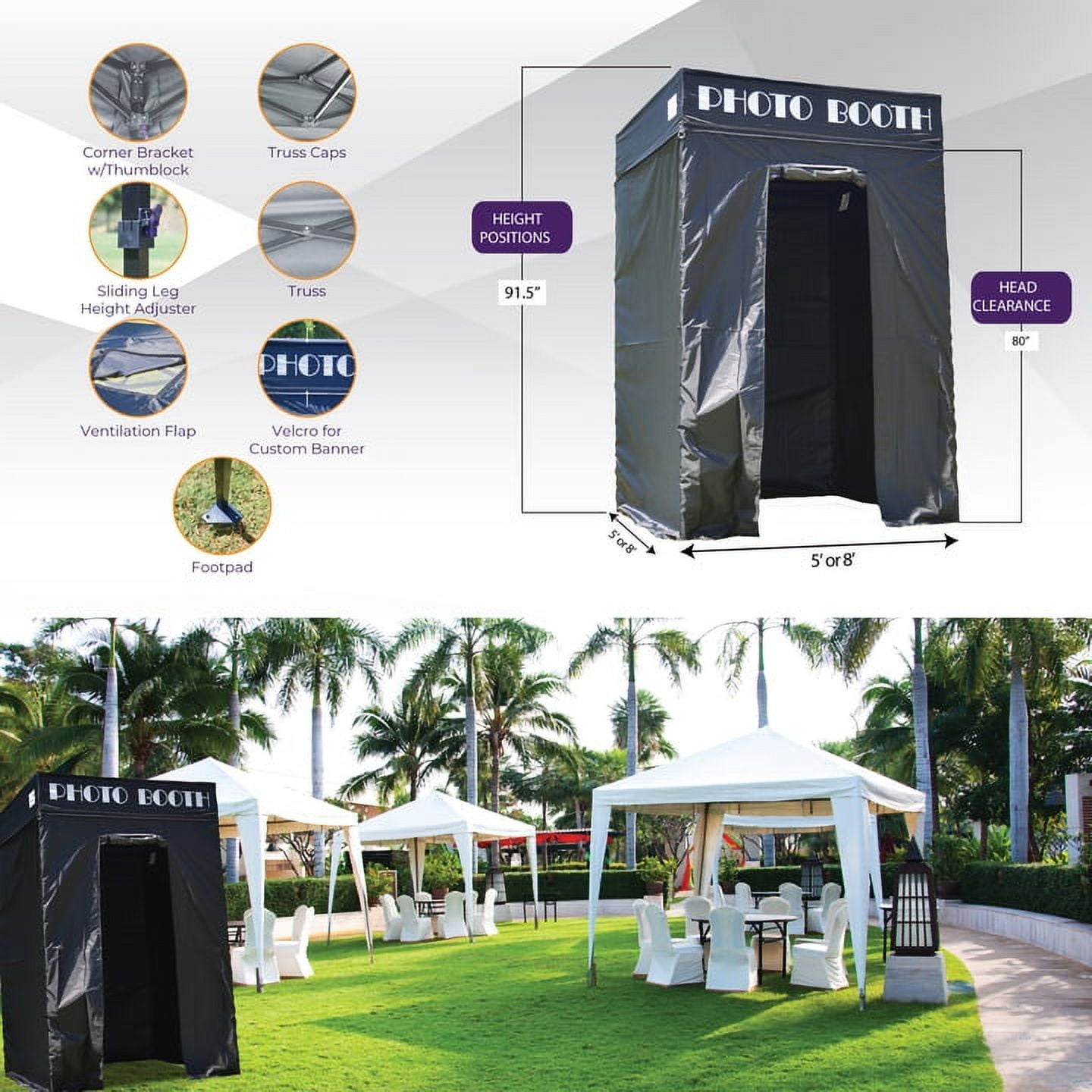 Impact Canopy 5x5 Pop Up Portable Photo Booth, Photo Tent - Image 3