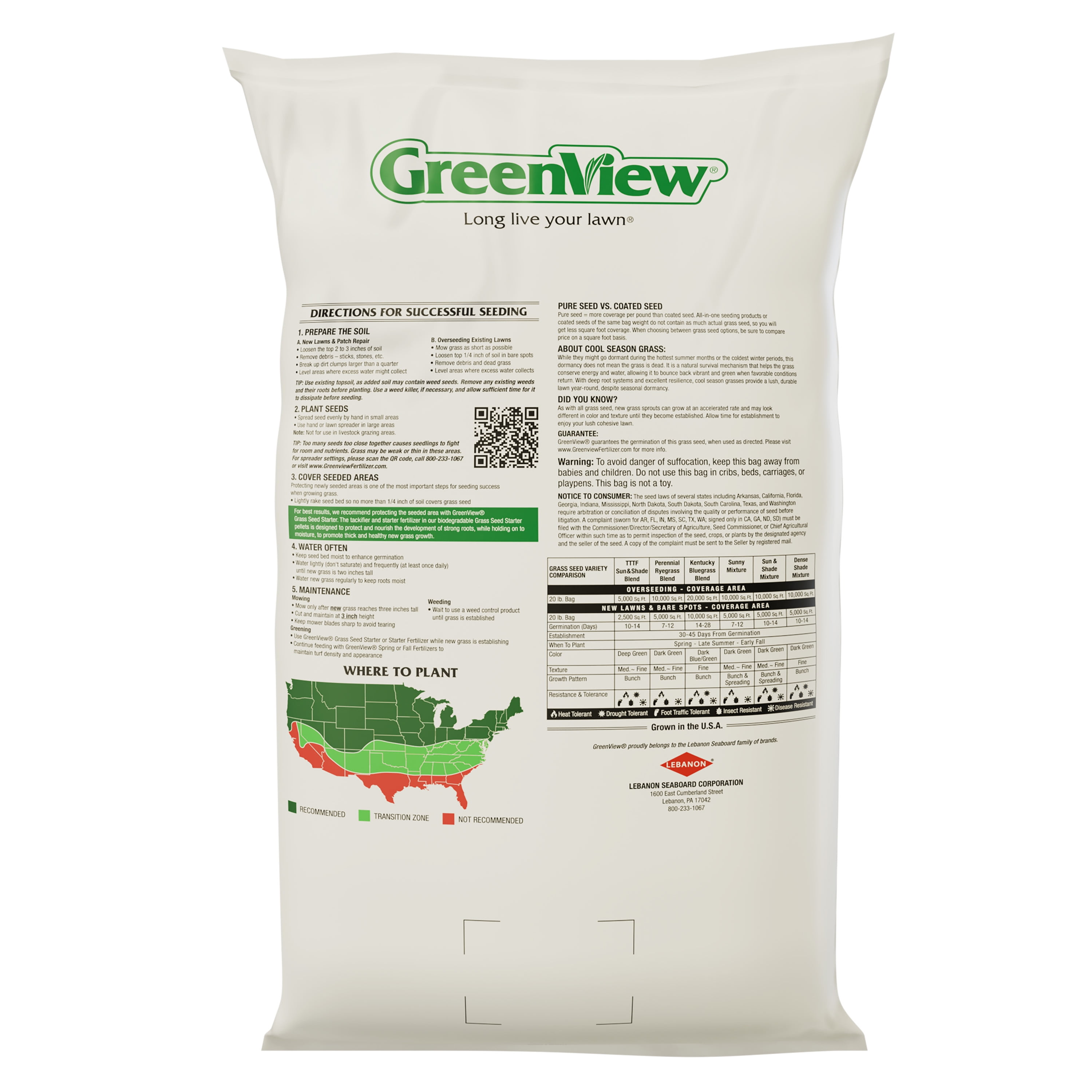 GreenView Pure Grass Seed Dense Shade Mixture, 20 lb. Bag – Covers up to 10,000 sq. ft. - Image 2