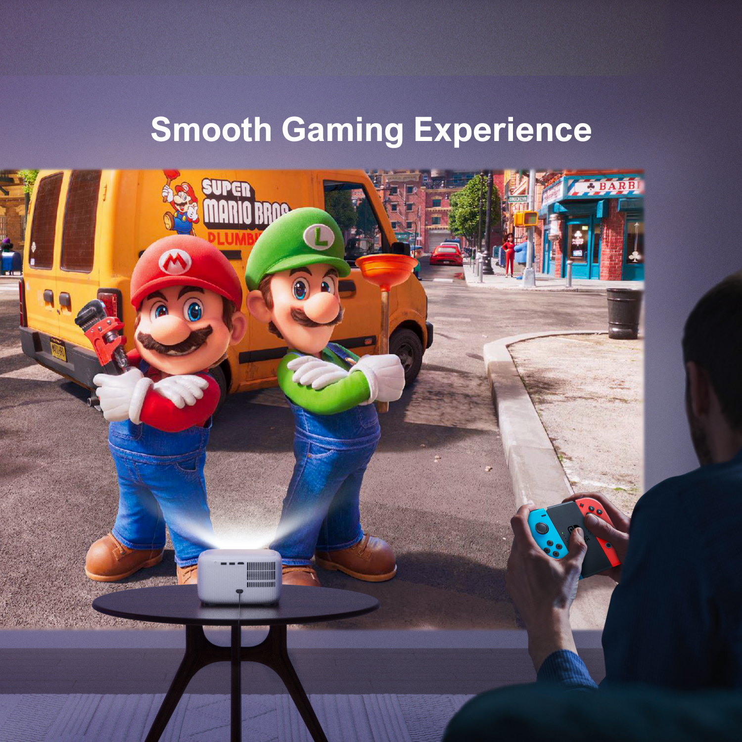 ULTIMEA Mini Projector, 300 ANSI Lumens, 5G WiFi & Bluetooth, 1080P Home Theater, Electric Focus, 150" Display, Portable Home Theater with Built-in Speakers, HDMI/USB/AV Compatible, Apollo P10 - Image 8