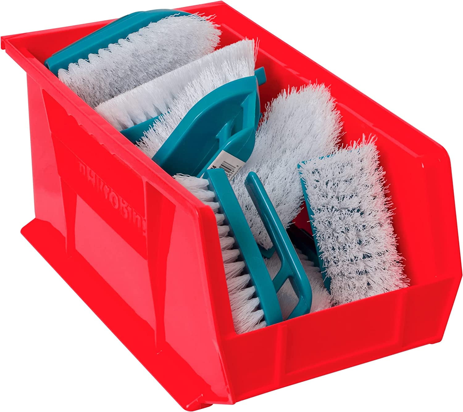 Akro-Mils Stackable Storage Bins, AkroBins Stacking Organizer, 15"x8"x7", Red, 12-Pack - Image 6