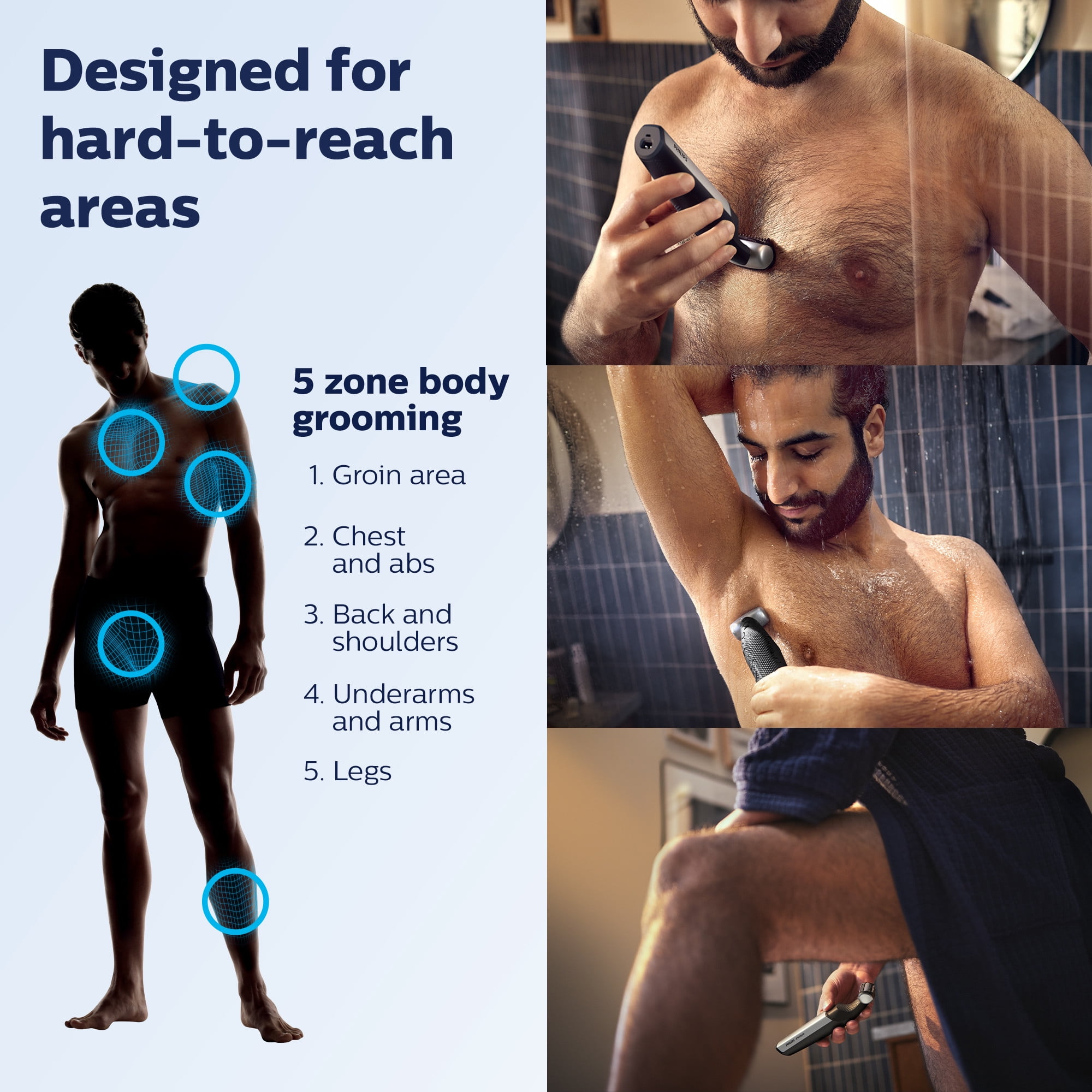 Philips Norelco Bodygroom Series 5000 Showerproof Body Electric Shaver and Trimmer, BG5025/42 - Image 10