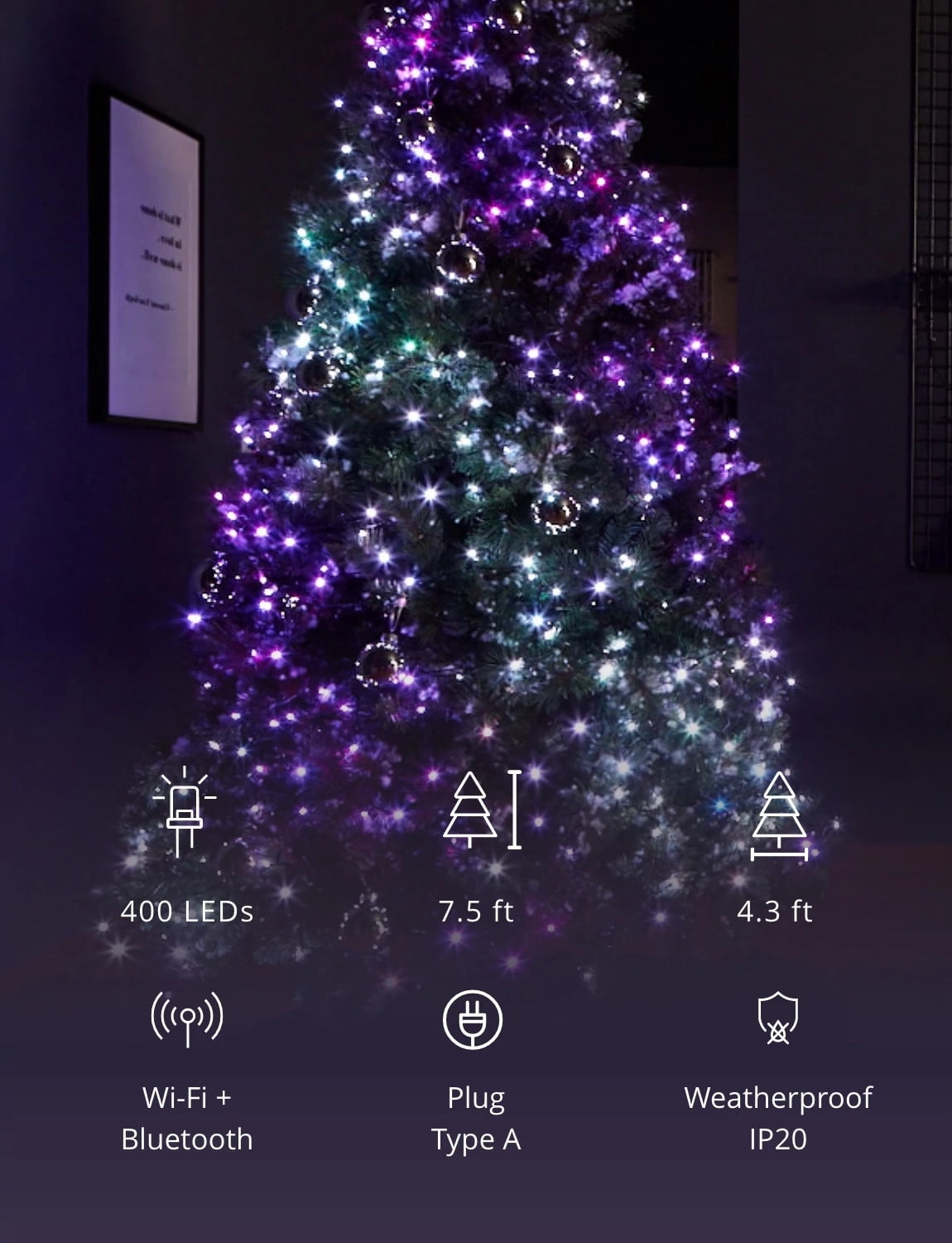 Twinkly 5' Pre-Lit Artificial Christmas Tree - RGB LED Lights for Holiday Décor - Image 4