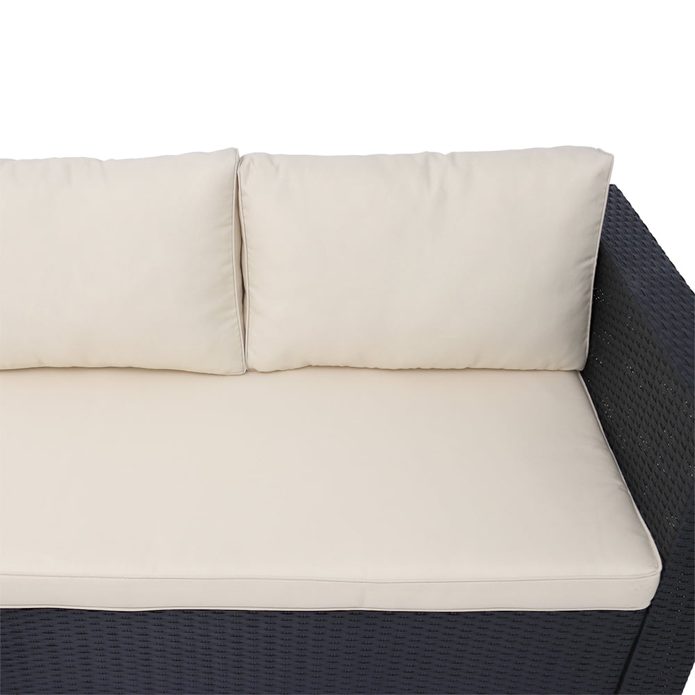 Abble 3 Piece Wicker Sectional Conversation Set with Cushions - Image 3