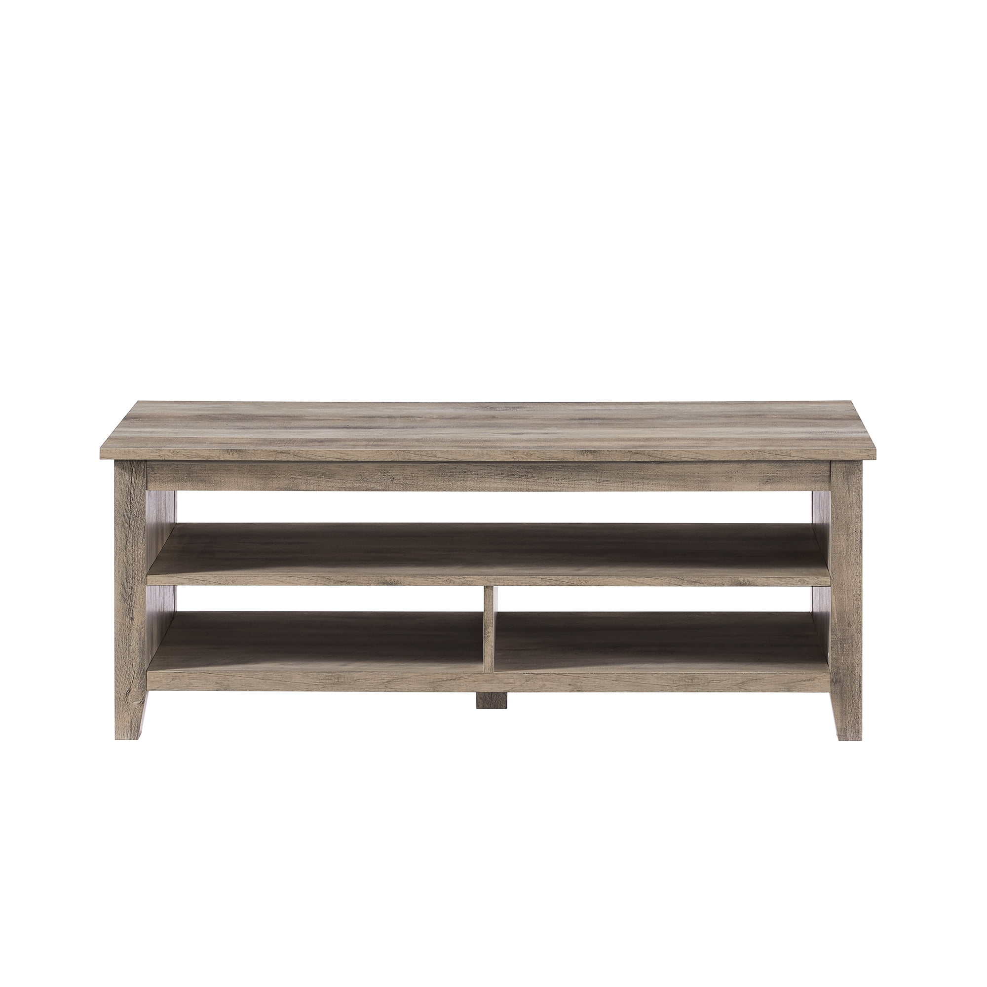 Walker Edison Modern Grooved Side Panel Coffee Table, Grey Wash - Image 10