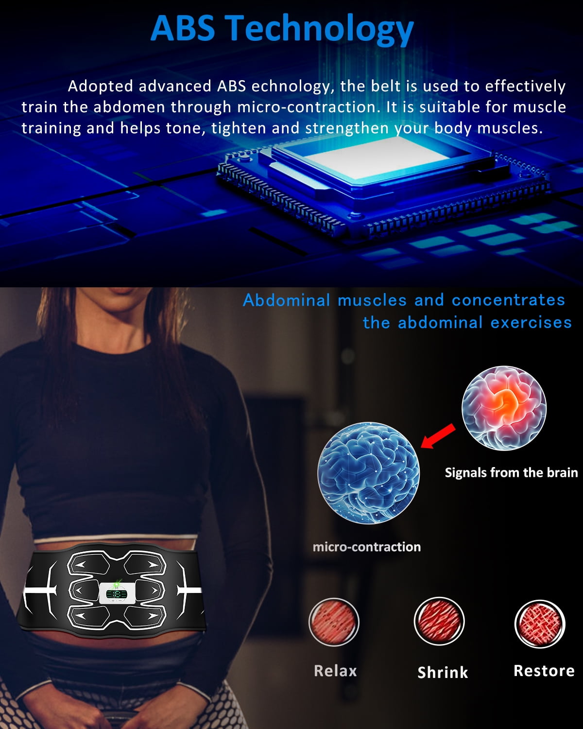 Abs Muscle Belt, Washable Cloth Training Waist Trimmer, Fitness Abdominal Muscle Toning Belt for Men & Women, Home Office - Image 7