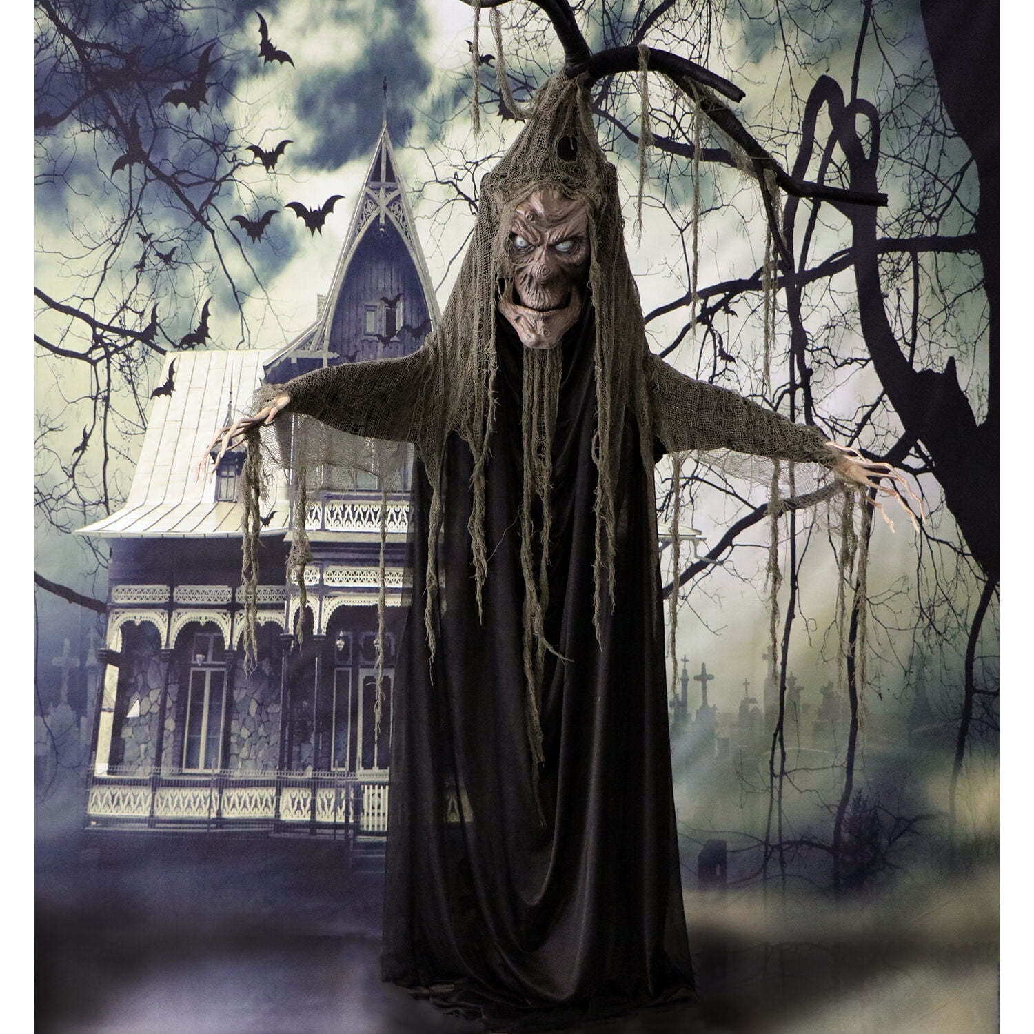 Haunted Hill Farm 6.5 ft Poseable Talking Tree with Moving Mouth, Lights and Sound, Indoor or Covered Outdoor Halloween Decoration, HHTREE-1FLS - Image 13