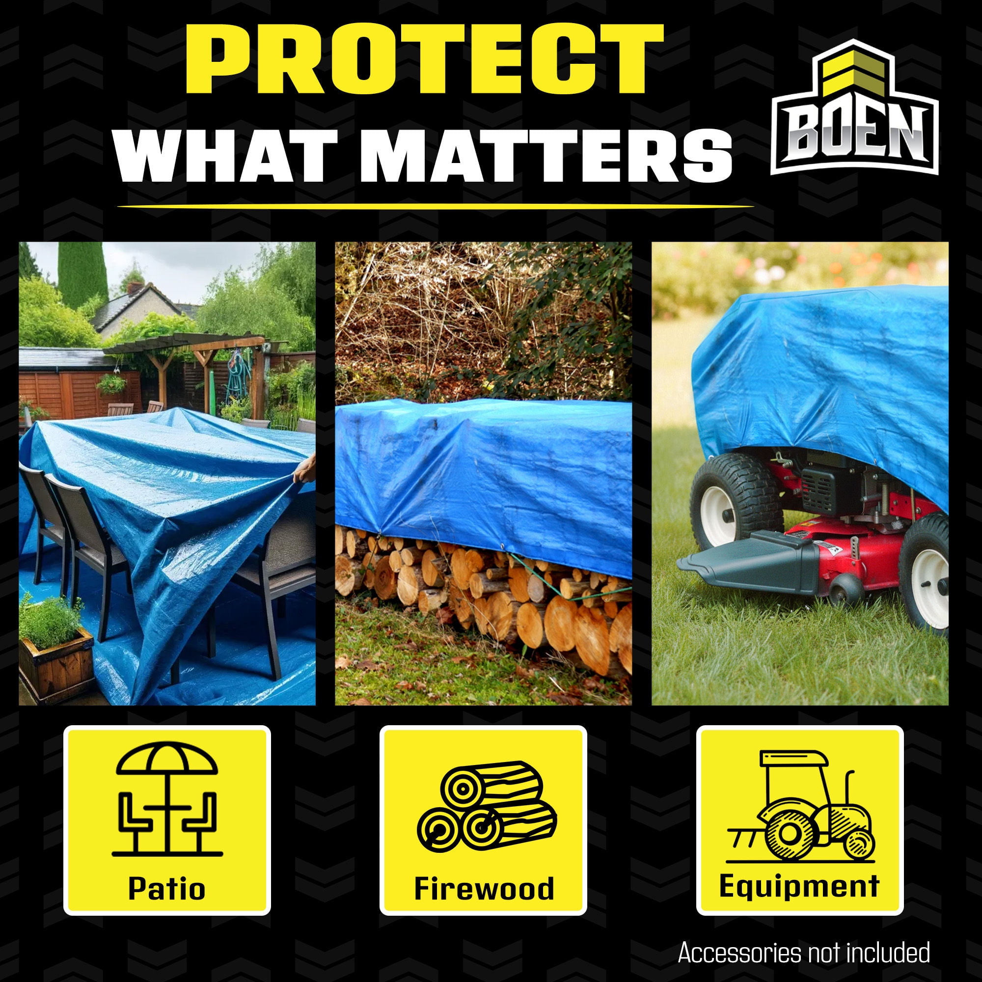 30 ft. x 60 ft. Multi-Purpose Blue Poly Tarp Cover 4.2 Mil Thick Weave Material, Waterproof - Image 5