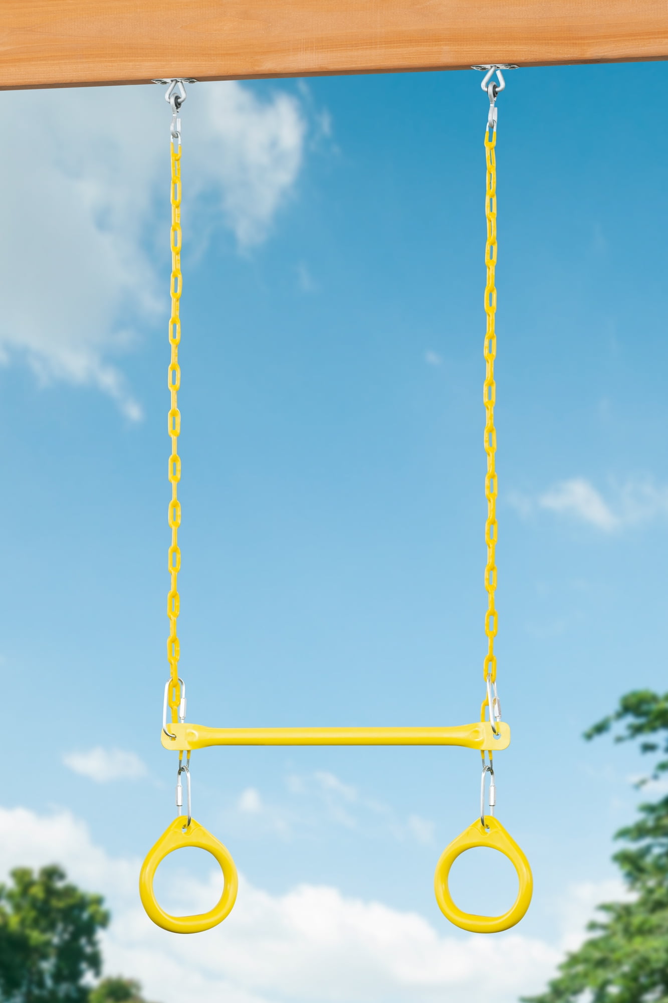 Trailside Cedar Swingset with Belt Swings and Trapeze Bar, All Wood, Hardware, and Assembly Instructions Included - Image 7