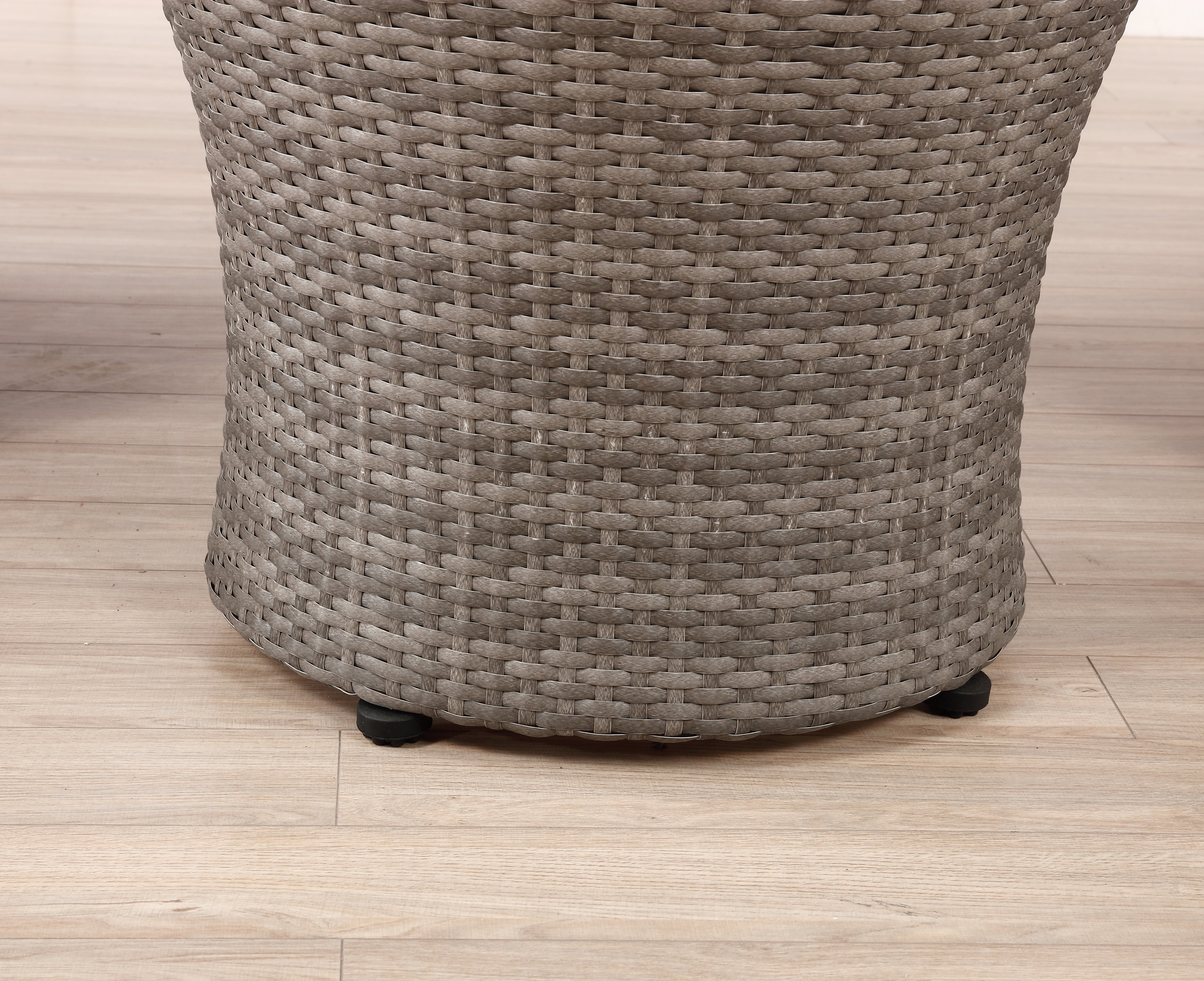 Alaterre 2-Person Wicker Patio Set – 3-Piece Outdoor Furniture with Chairs & Glass Top Table, Gray - Image 4