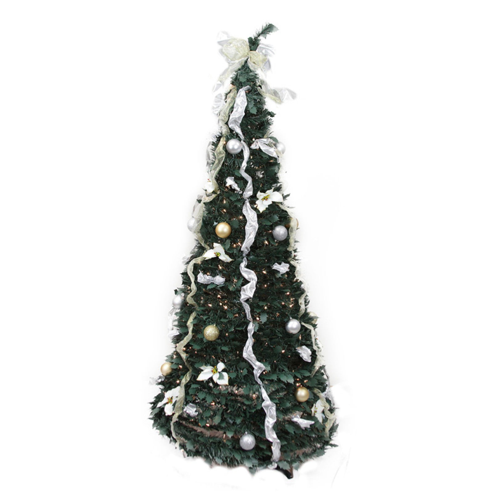 Northlight Multi-Color Prelit Incandescent Green Full Decorated Pop Up Christmas Tree, 6' - Image 8