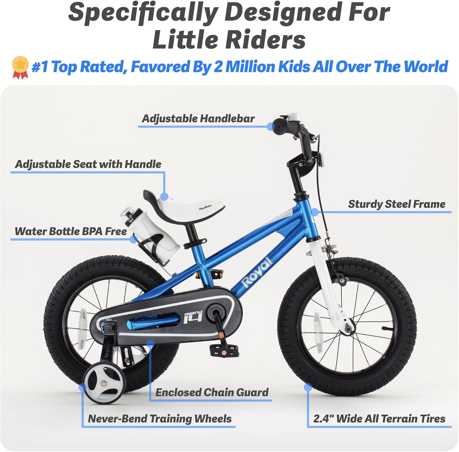 Royalbaby Freestyle 16" Bicycle for Boys and Girls Ages 6-8 Years, Blue - Image 7