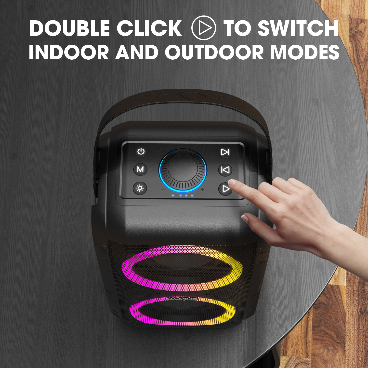 Bluetooth Speaker, W-King 80W Party Speaker Loud with Multi-Colors Light, Supports Bluetooth 5.0 - Image 8