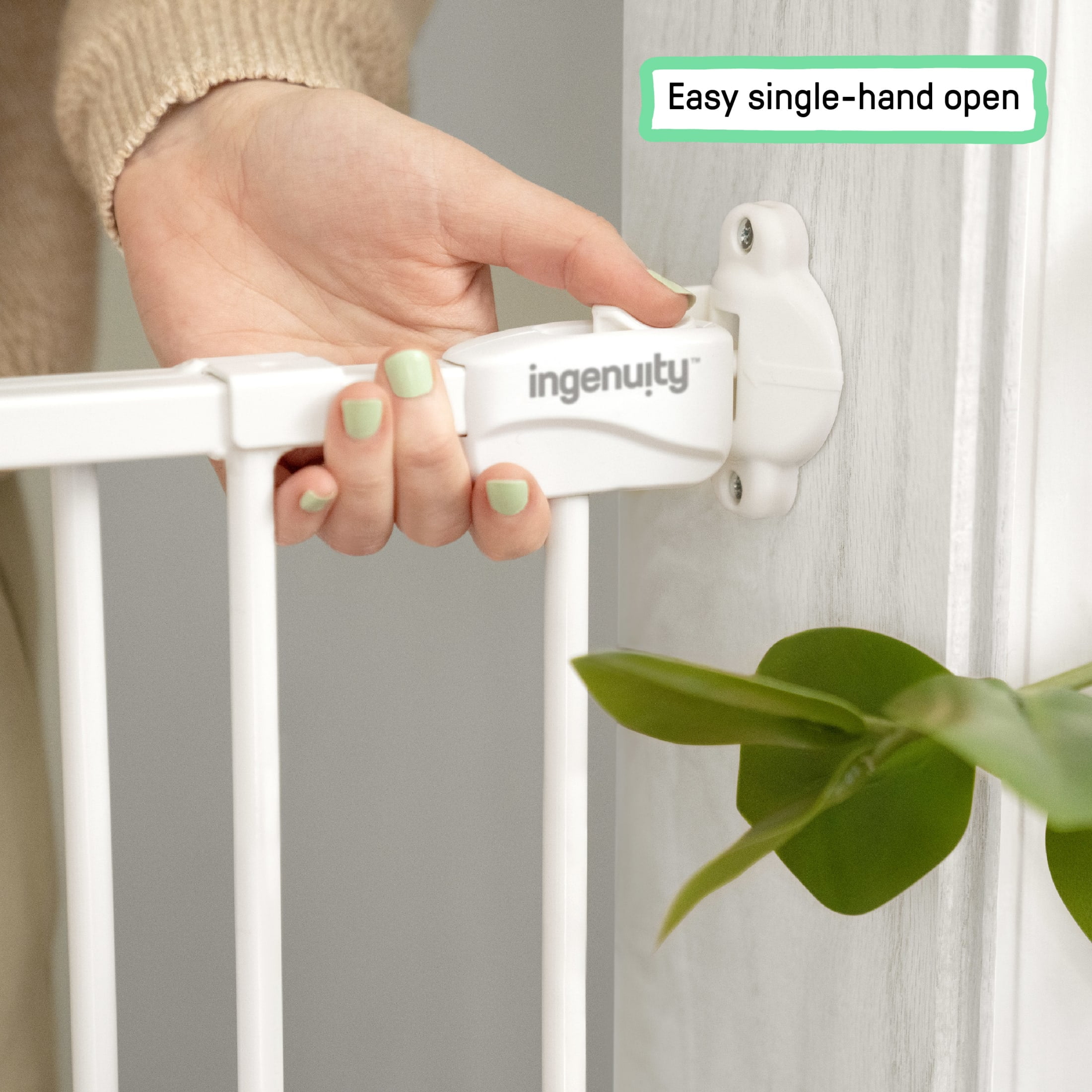 Ingenuity The Stairway 42W Series Safety Pet and Baby Gate, White Metal Finish, Openings from 28"-42" Wide, Ages 6-24 Months - Image 13