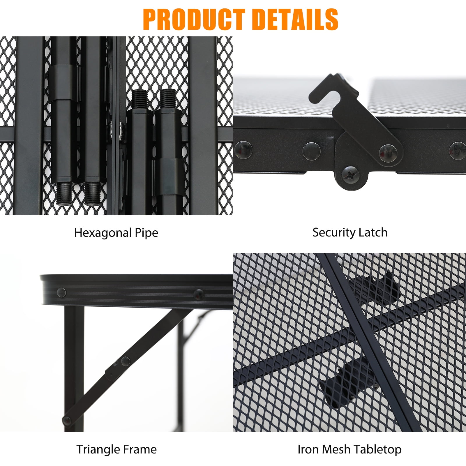 Folding Grill Table, Camping Table with Adjustable Height, Large Storage Bag and Carrying Bag, Portable Aluminum Table for Indoor & Outdoor Picnic BBQ Backyards Beach - Image 14