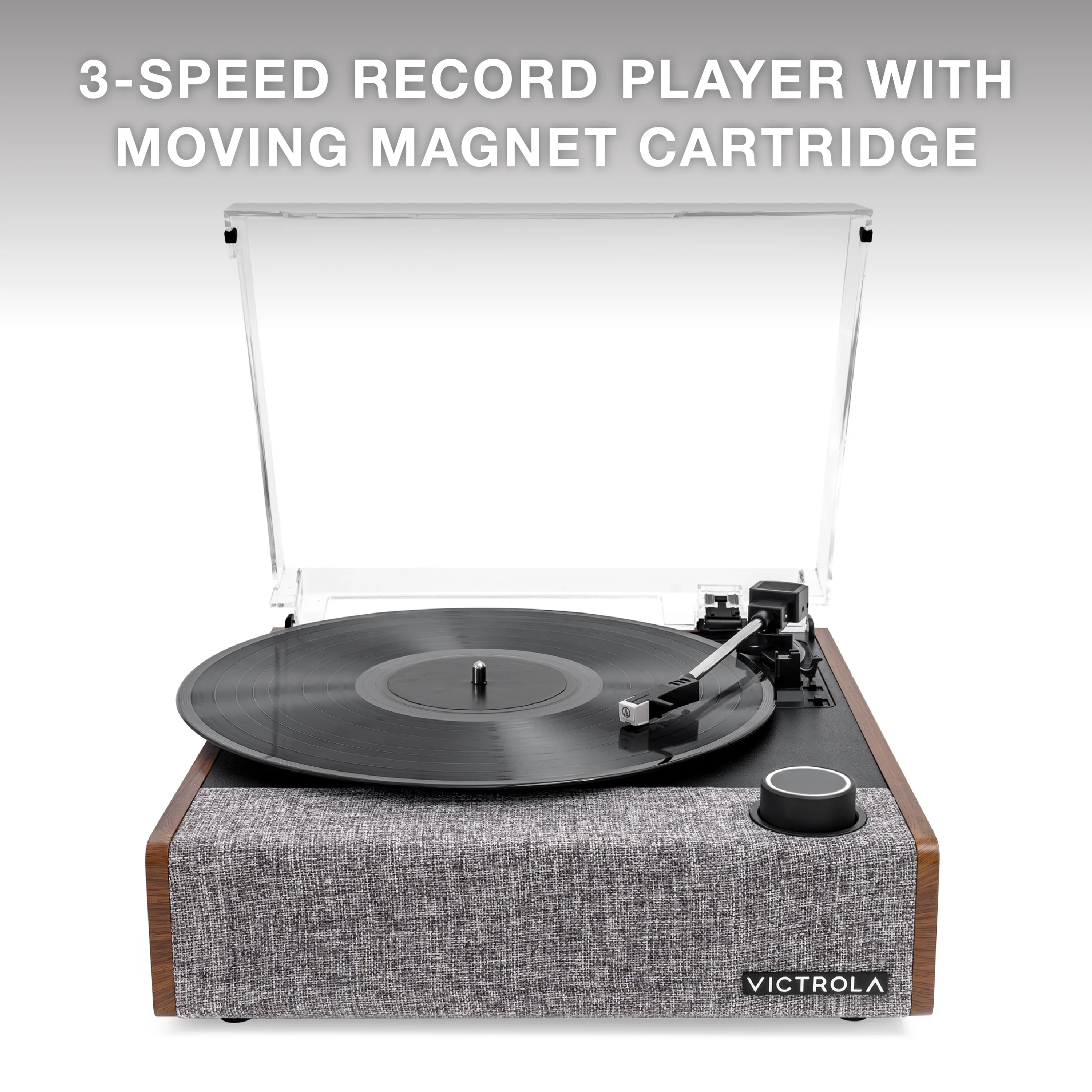 Victrola Eastwood II 3-Speed Bluetooth Record Player with Audio-Technica Cartridge & Built-in Speakers, Walnut - Image 6