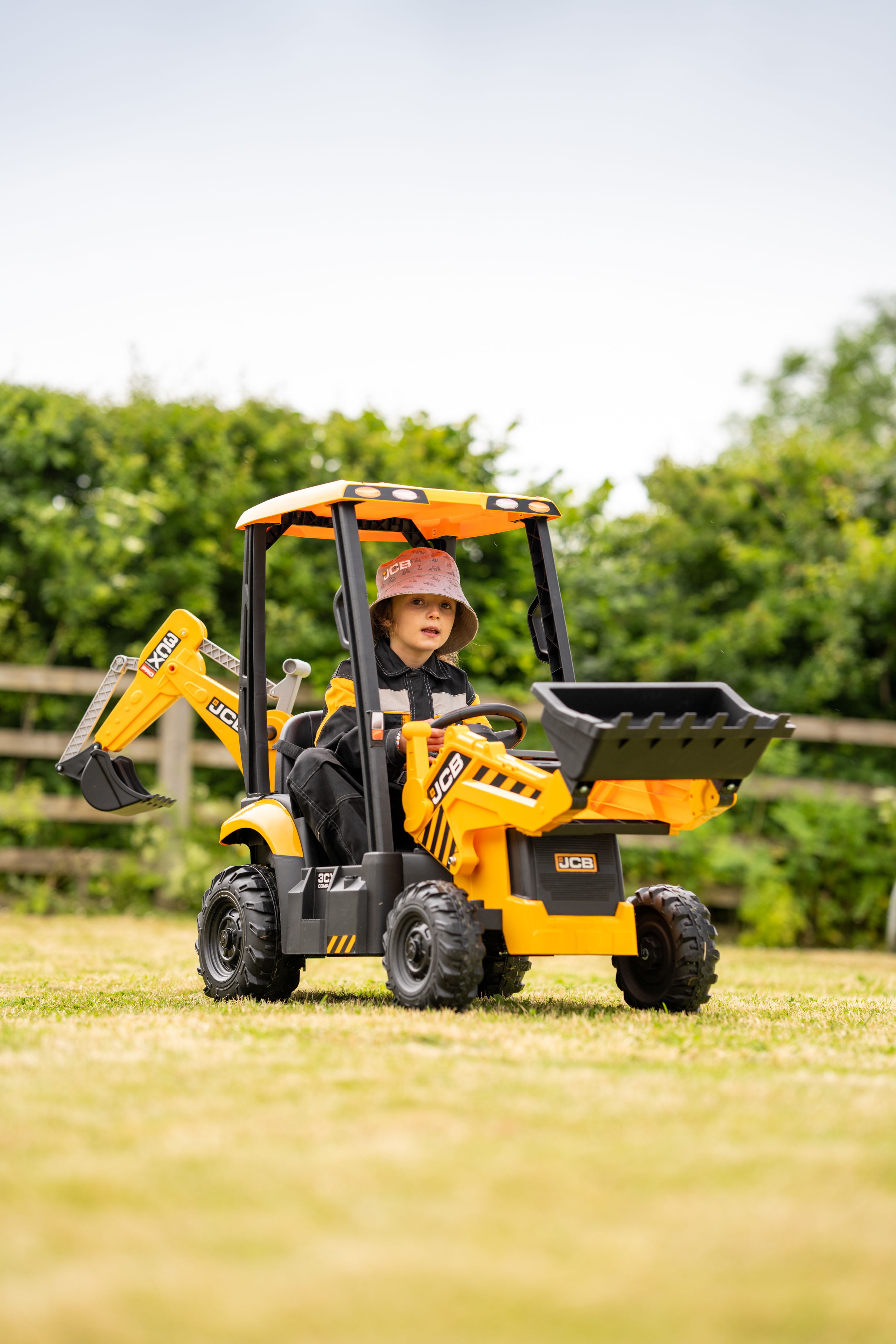 12V Kids Ride on Excavator Digger Toy Cars, JCB Battery Powered Electric Tractor with Remote Control, Ride on Construction Truck w/Adjustable Front/ Back Loader and Shovel for 3-6 Boys Girls, Yellow - Image 10