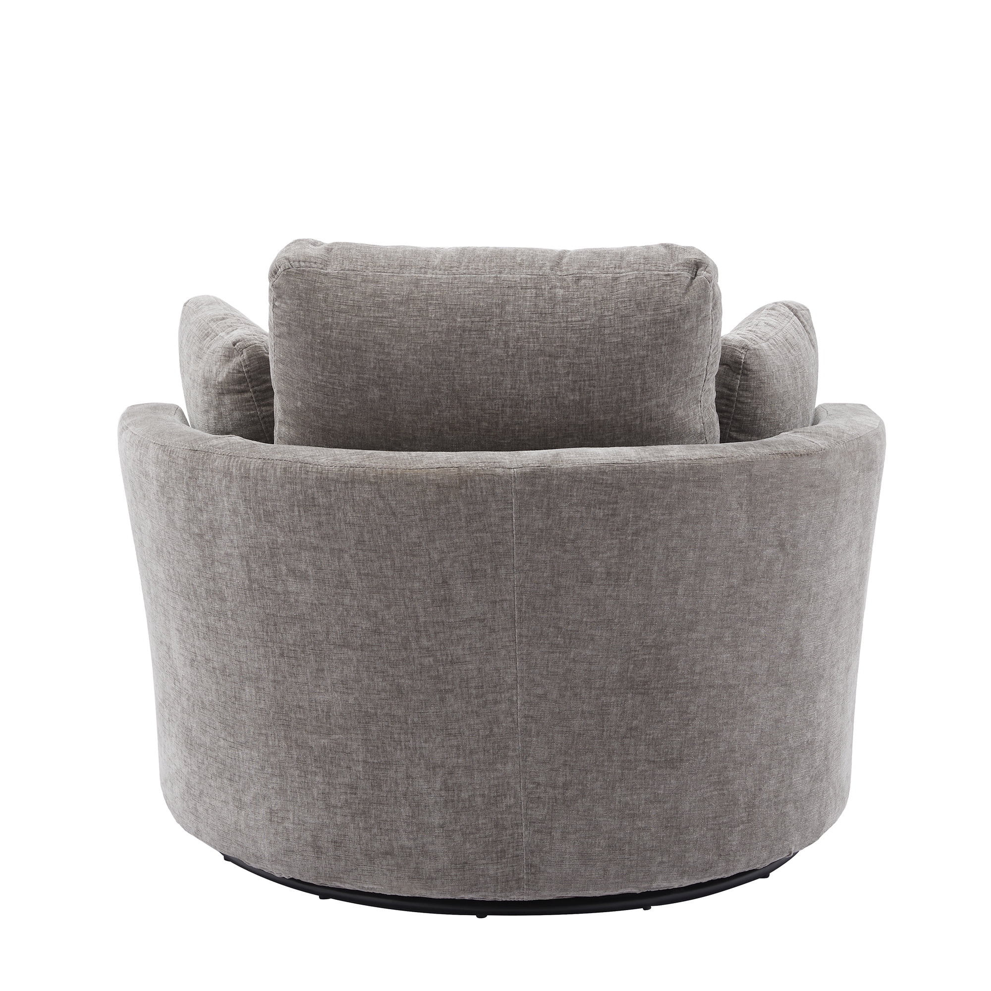 Aukfa 42" Oversized Swivel Accent Chair Barrel Chair w/ 3 Pillows for Living Room, Chenille, Gray - Image 15