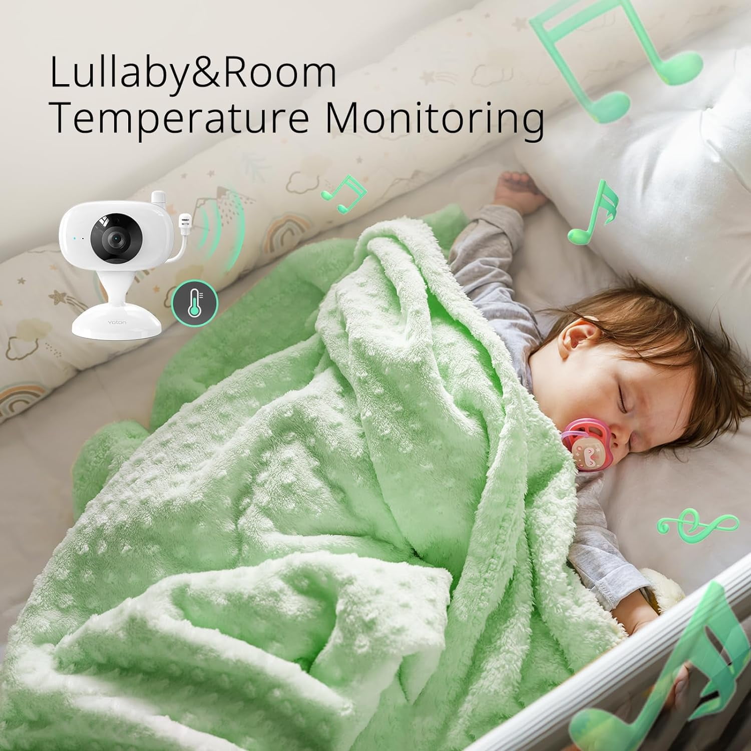Yoton Video Baby Monitor with 4.3-Inch Display, 30-Hour Battery, Night Vision, Two-Way Talk - Image 3