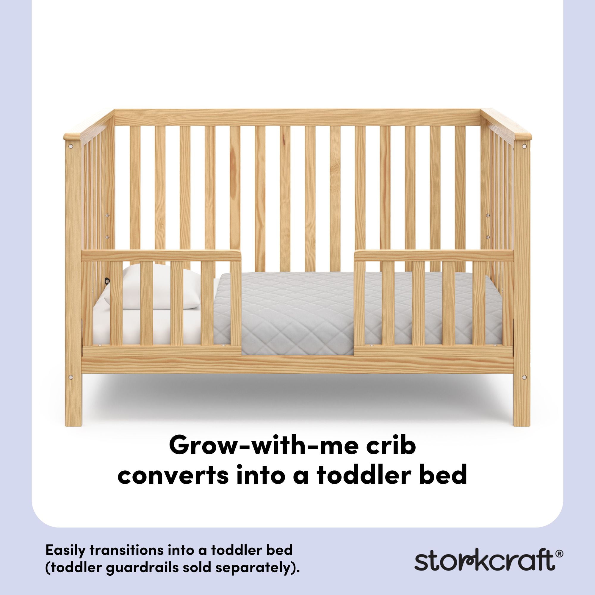 Storkcraft Hillcrest 4-in-1 Convertible Baby Crib, Natural - Image 14