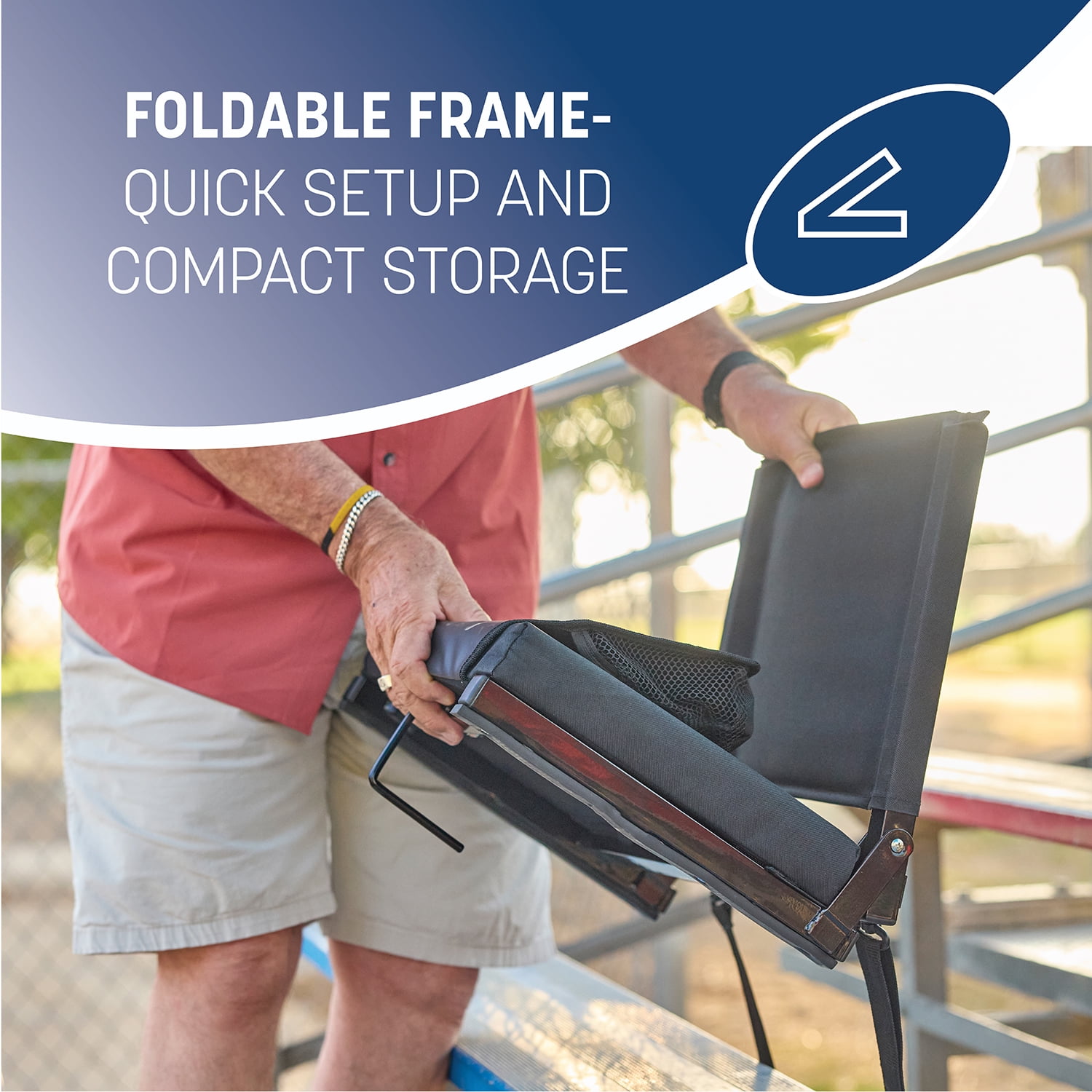Skywalker Sports Foldable and Portable Stadium Seat, Cushion for Bleachers, Back Support - Image 10