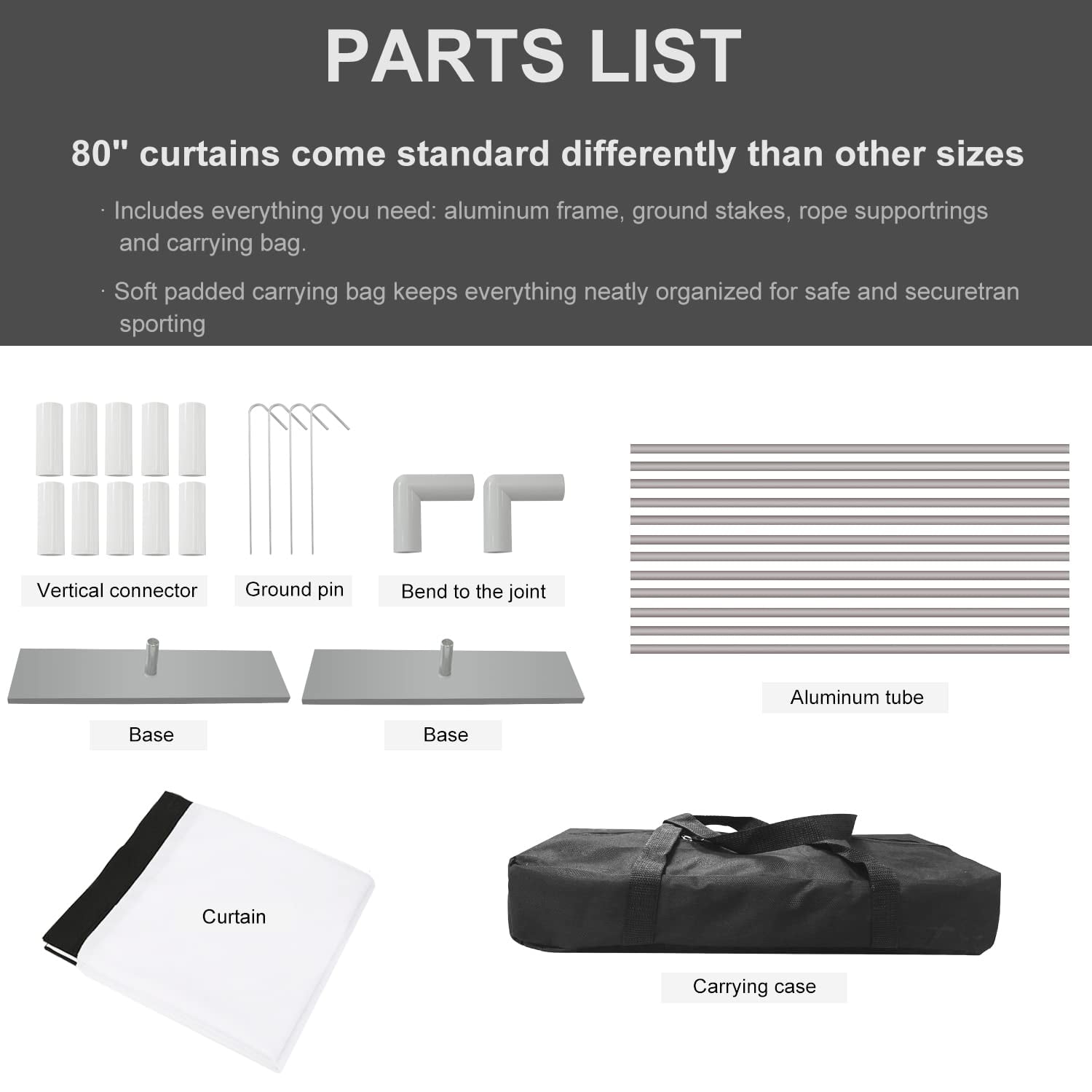 SKERELL 80 inch Outdoor Projector Screen with Stand,Portable Movie screen,Foldable projection screen - Image 6