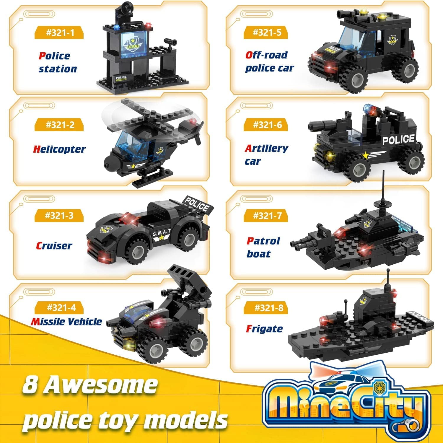 EXERCISE N PLAY SWAT City Police Station Mobile Command Center Building Blocks Set for Ages 6-12 - Image 5