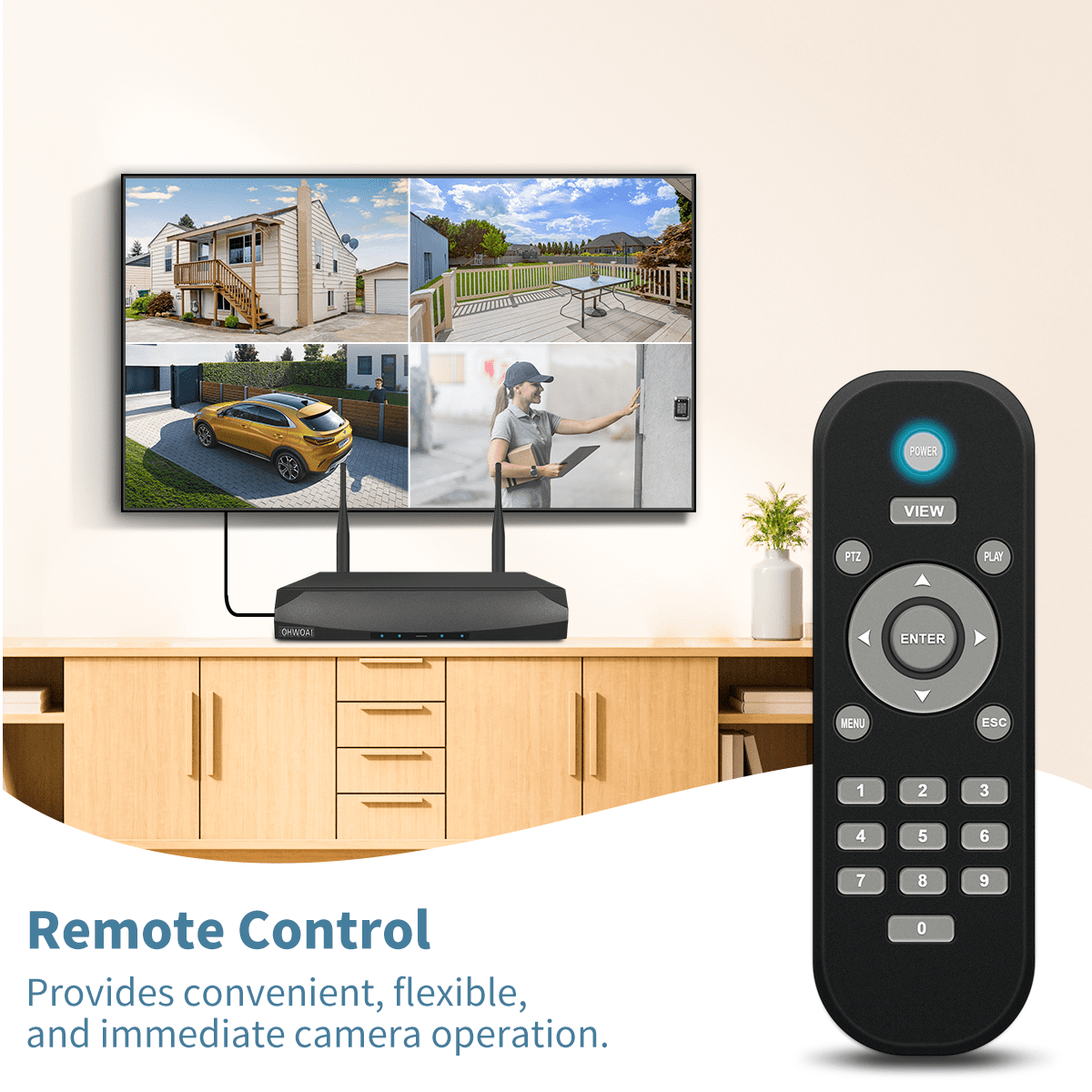 《100 ft Night Vision & Dual Antennas》OHWOAI 3MP Wireless Outdoor Security Camera System with NVR. - Image 9