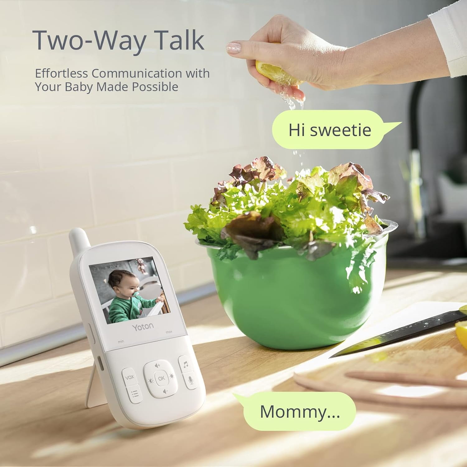YT Baby Monitor, Video Baby Monitor with Camera, 2.7'' Screen, Night Vision, Temperature Monitoring, Two-Way Talk, 8 Lullaby - Image 8