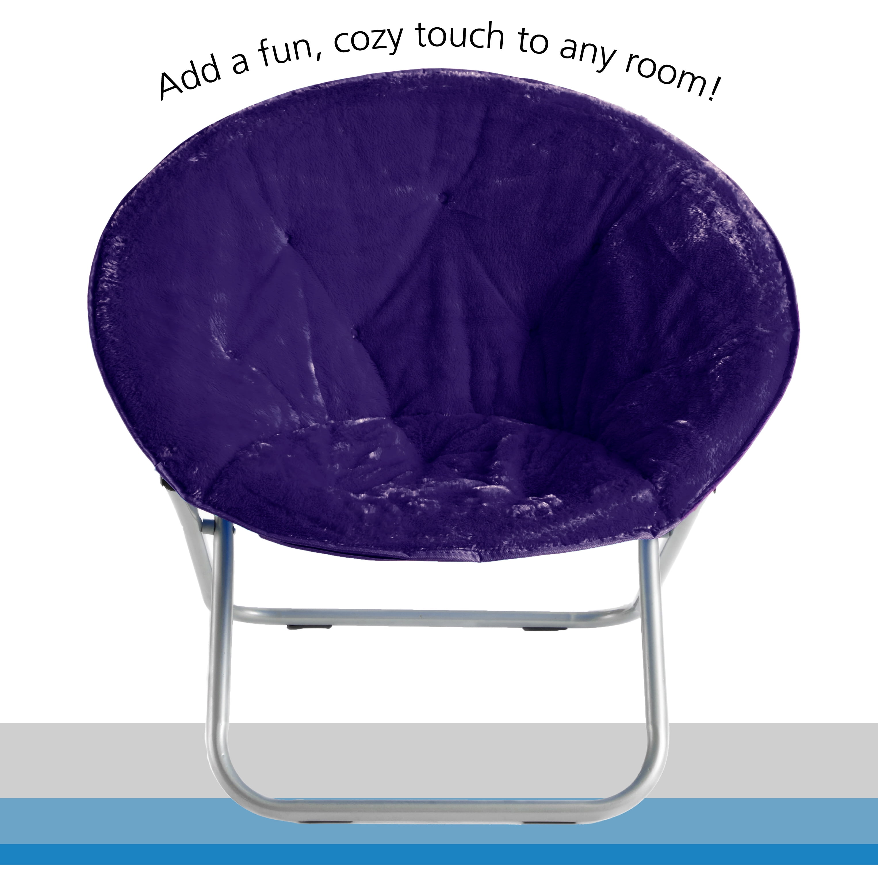 Mainstays Faux Fur Folding Chair, Purple - Image 8