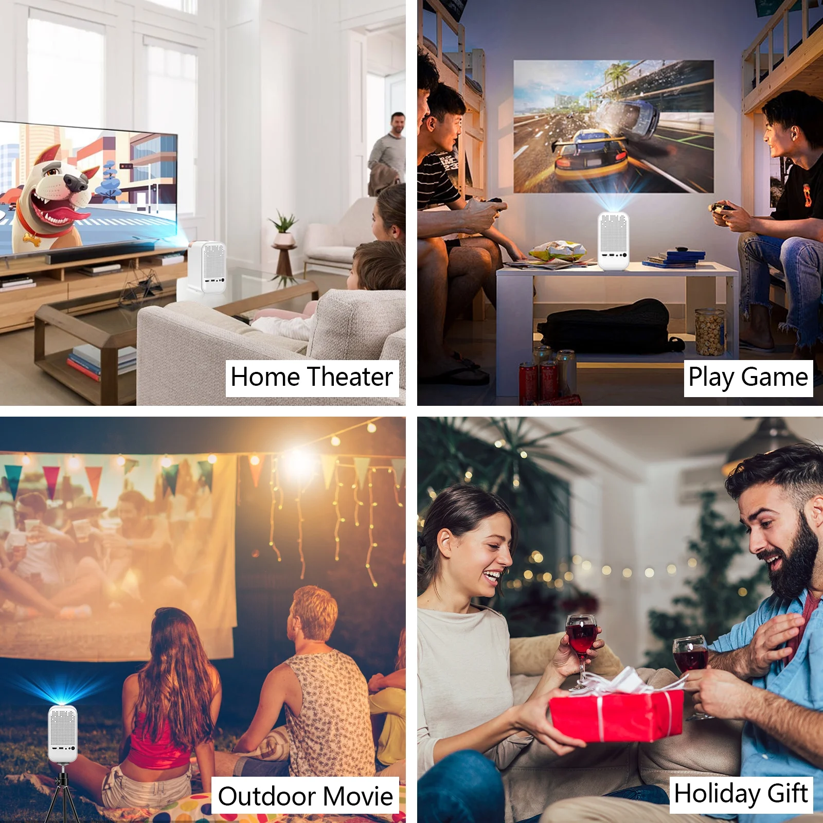 VASOUN A1 HD Mini Projector with Streaming Stick, 50000 Hrs LED Life, 240'' Display Screen for Home Theater & Outdoor Movies - Image 3