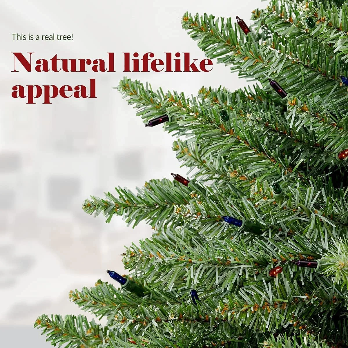 OasisCraft 6.5ft Pre-Lit Spruce Christmas Tree with 600 Color Lights, Artificial Multi-Color Xmas Tree - Image 3